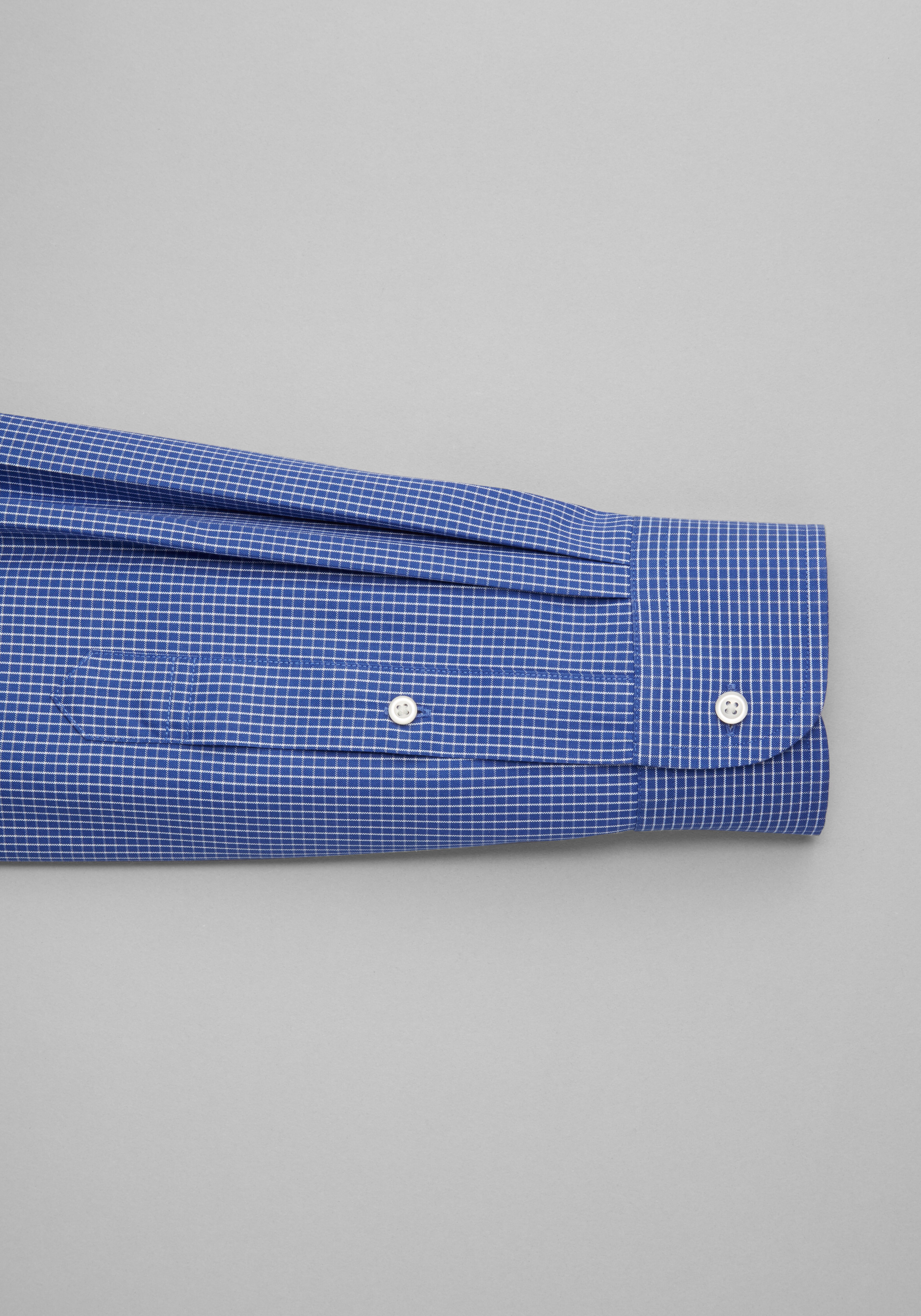 Traveler® Collection Traditional Fit Button-Down Collar Grid Dress Shirt - Big & Tall