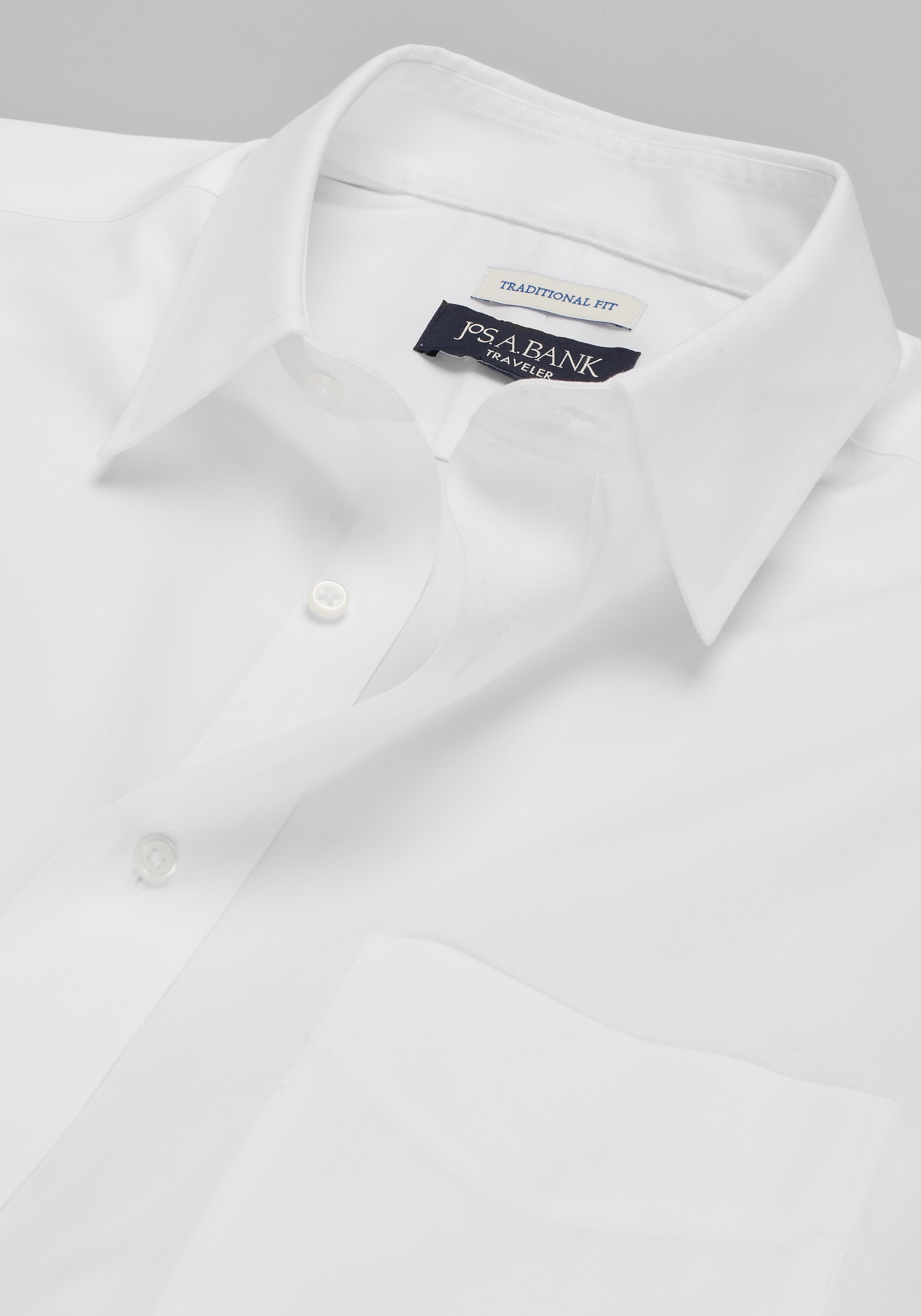 Traveler® Collection Traditional Fit Point Collar Solid Dress Shirt