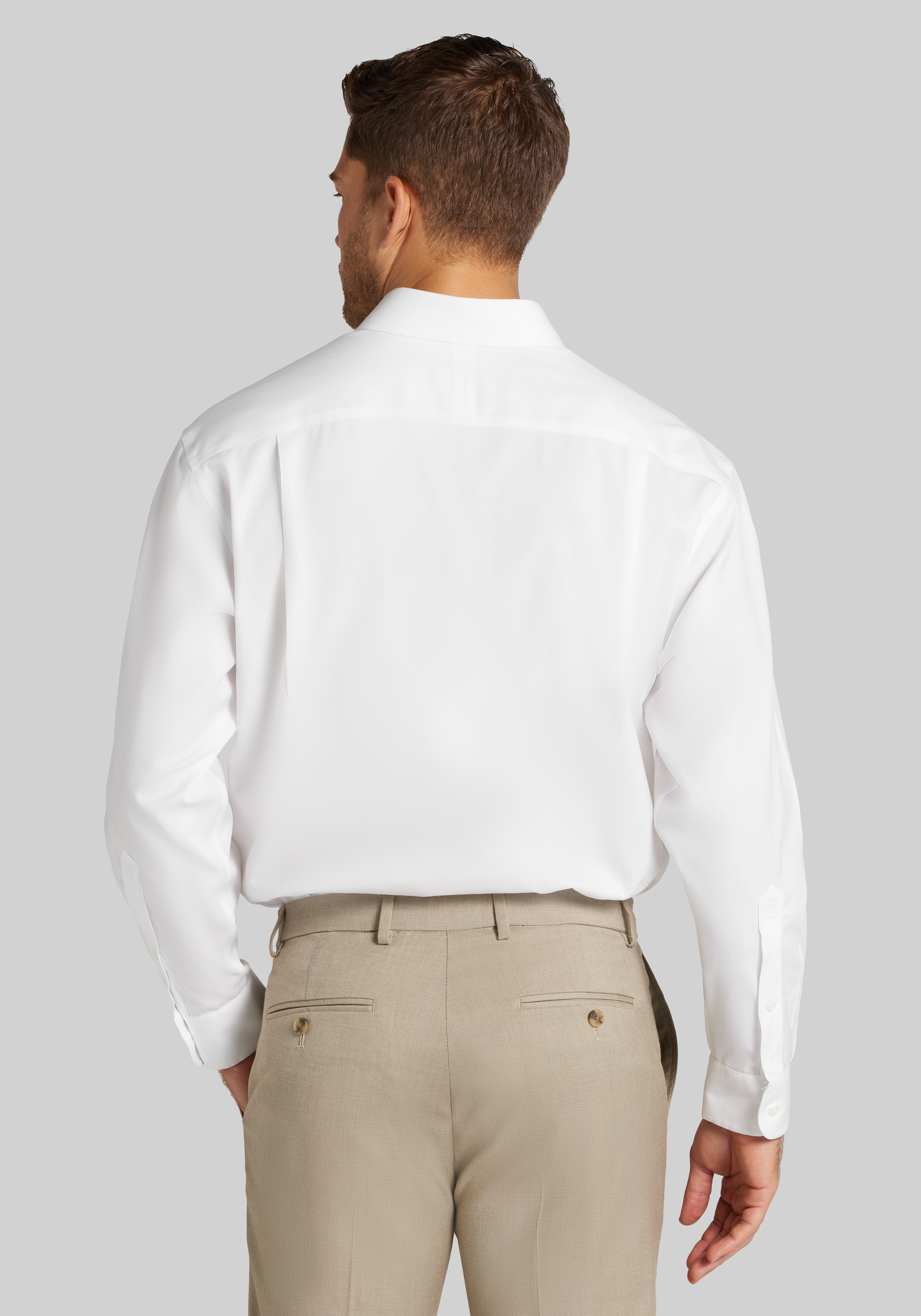 Traveler® Collection Traditional Fit Point Collar Solid Dress Shirt