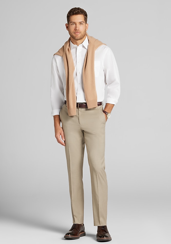 white christmas dresses Modern Fit Non-Iron Sateen Dress Shirt | Bellissimo | Tip Top Tailors main image 0