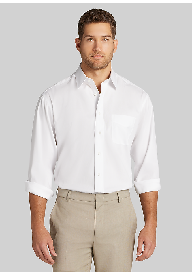 green emerald velvet dress Perry Ellis Men's Slim Fit Tuxedo Dress Shirt in Bright White, Size 14.5, Cotton/Elastane, Solid main image 0