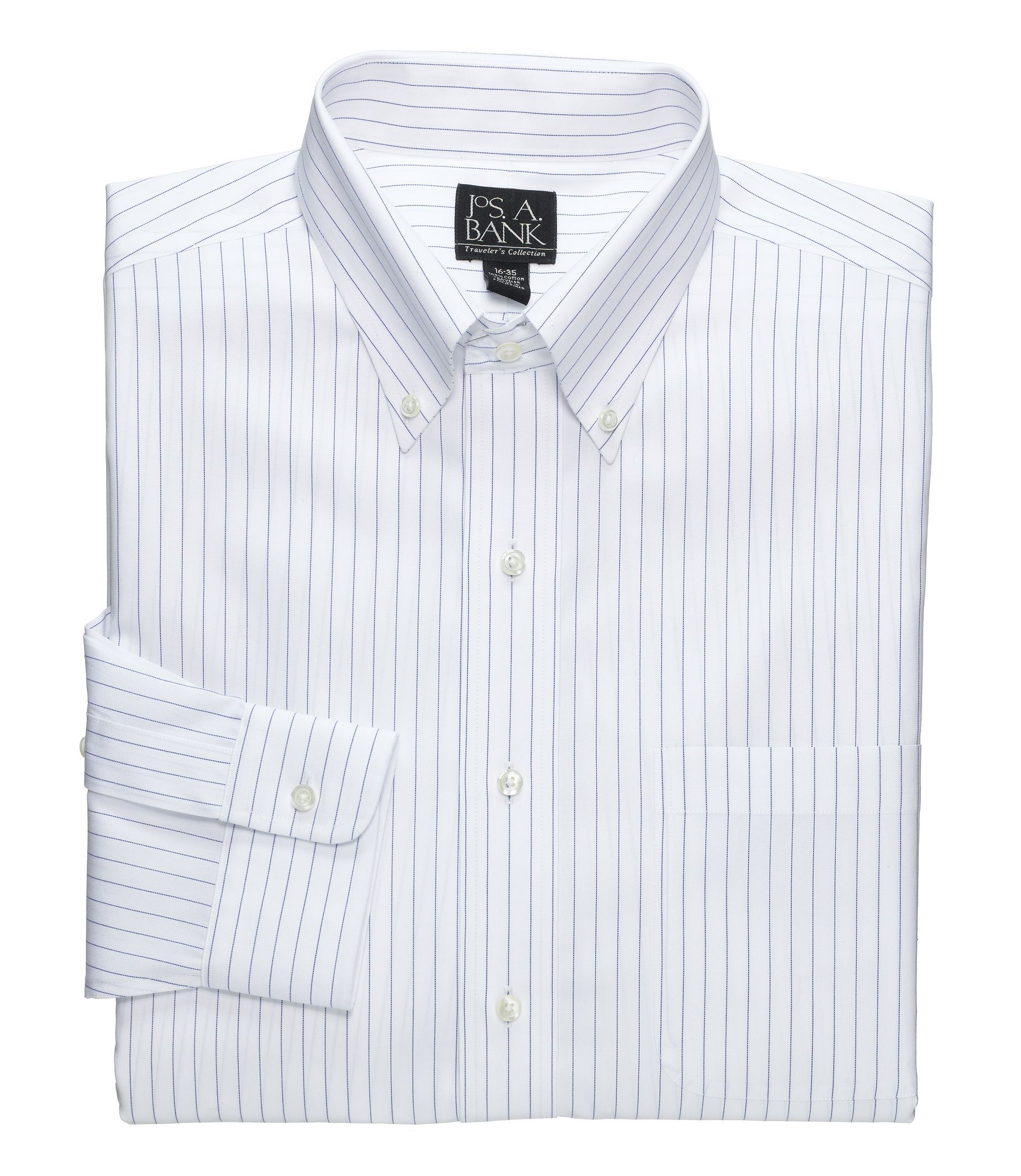 white pinstripe dress shirt