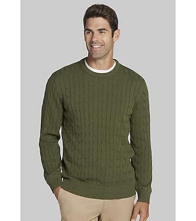 Jos. A. Bank Cable Knit Crew Neck Sweater Jos. A. Bank Comfort Stretch Sweaters Jos A Bank
