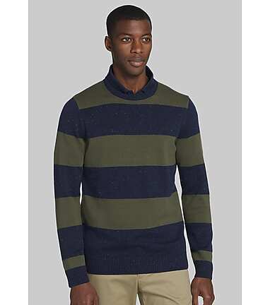 Jos. A. Bank Donegal Stripe Crew Neck Sweater Big and Tall