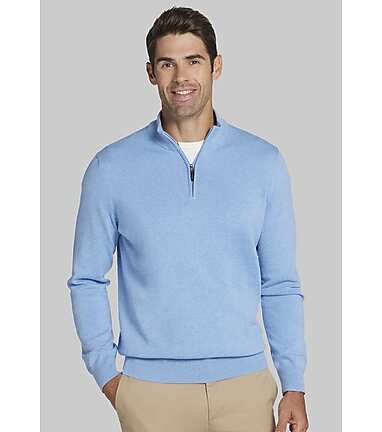 Jos. A Bank Pima Cotton Quarter Zip Sweater Big and Tall New Arrivals Jos A Bank