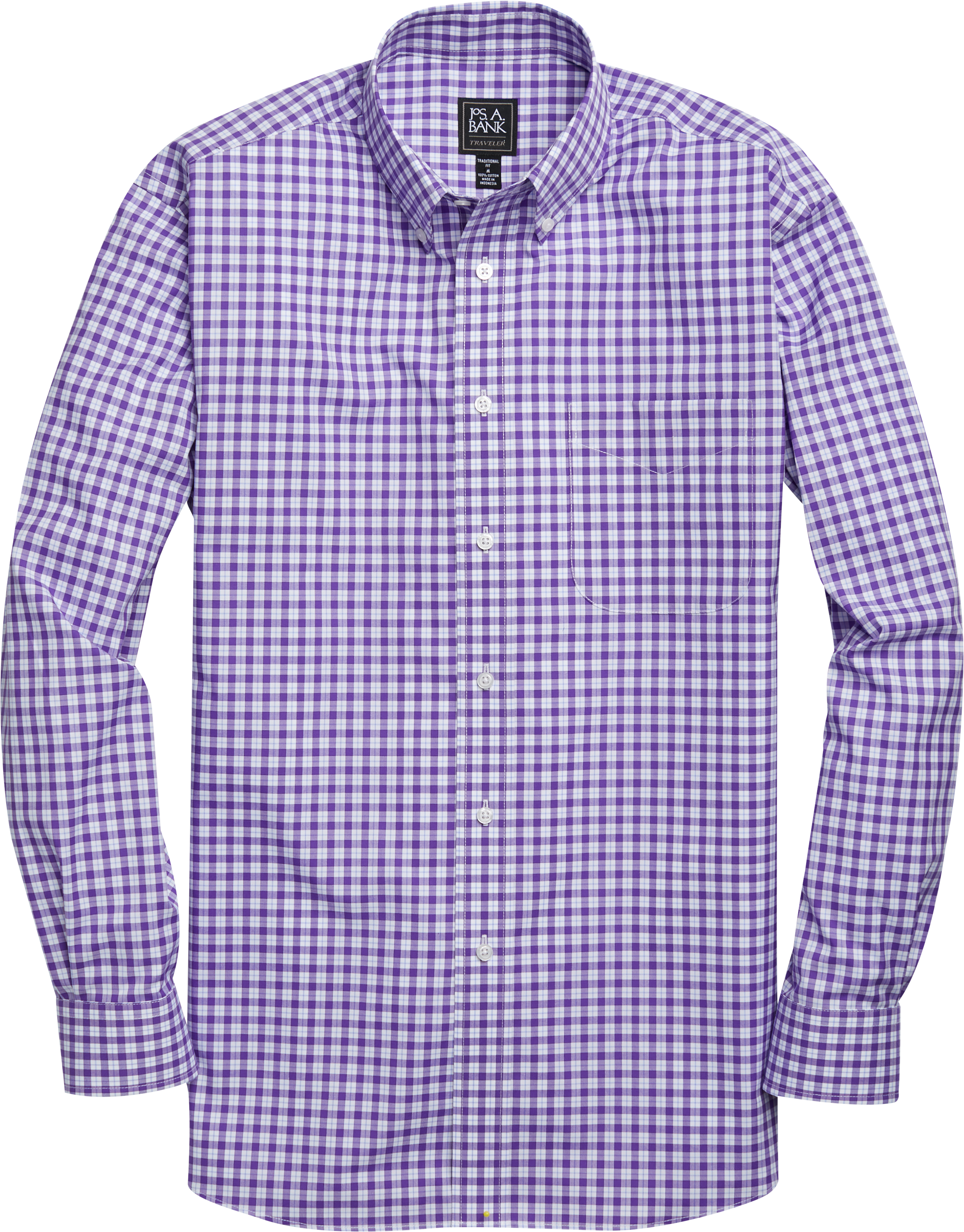 Traveler Collection Traditional Fit Button-Down Collar Check Sportshirt ...