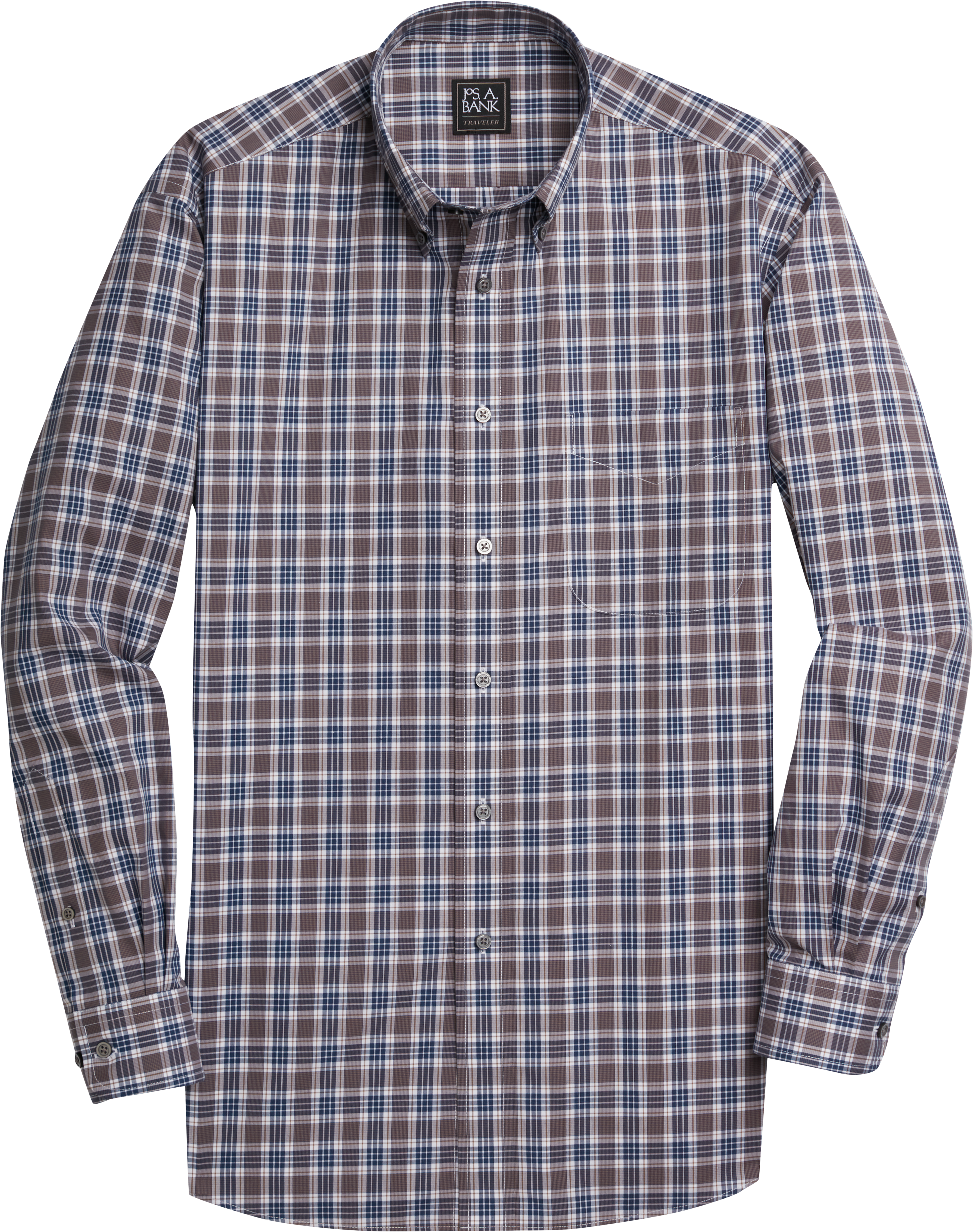 Traveler Collection Traditional Fit ButtonDown Collar Plaid Sportshirt Big & Tall CLEARANCE