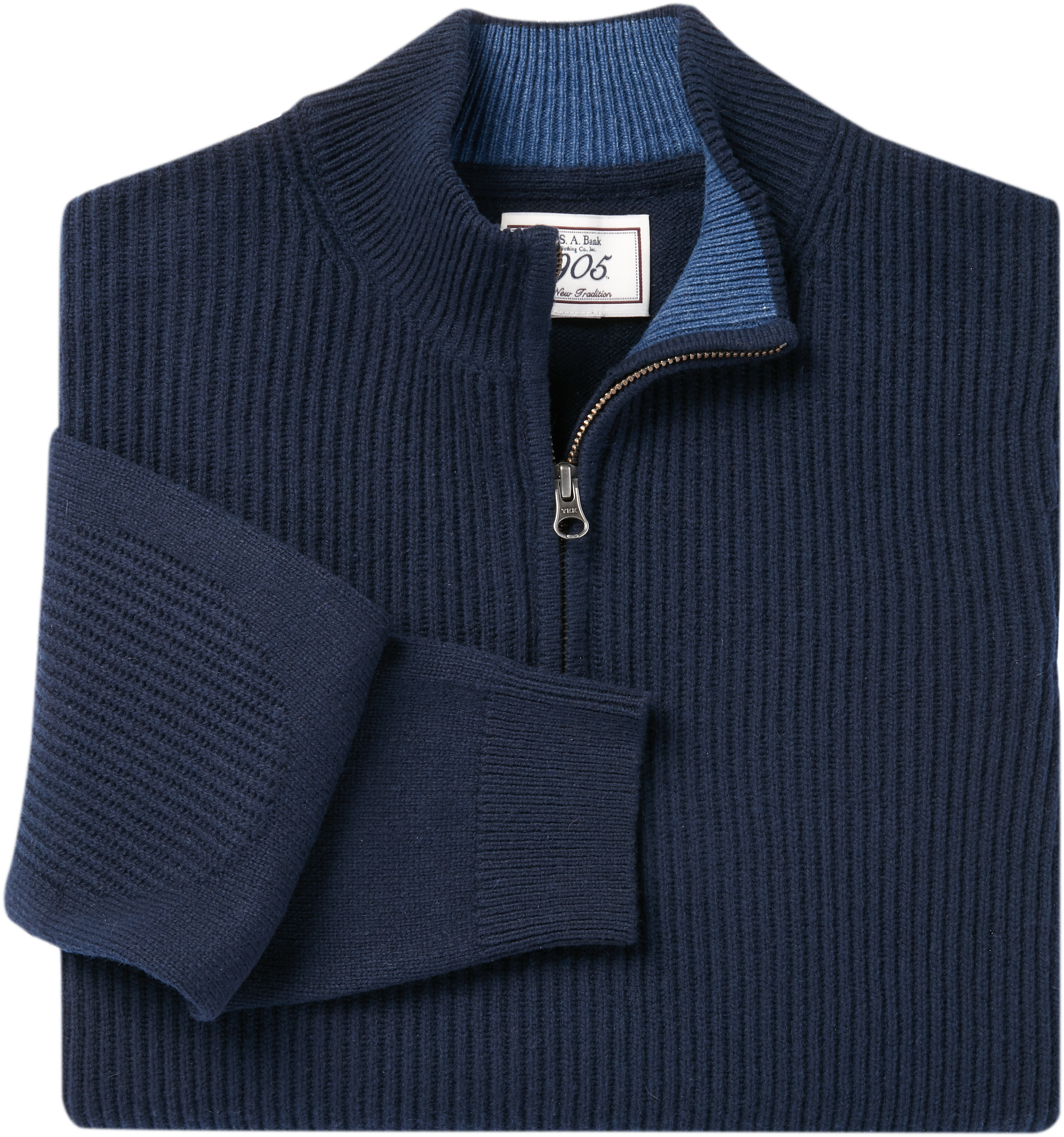 1905 Collection Wool Blend Quarter Zip Mock Neck Sweater - Big & Tall ...