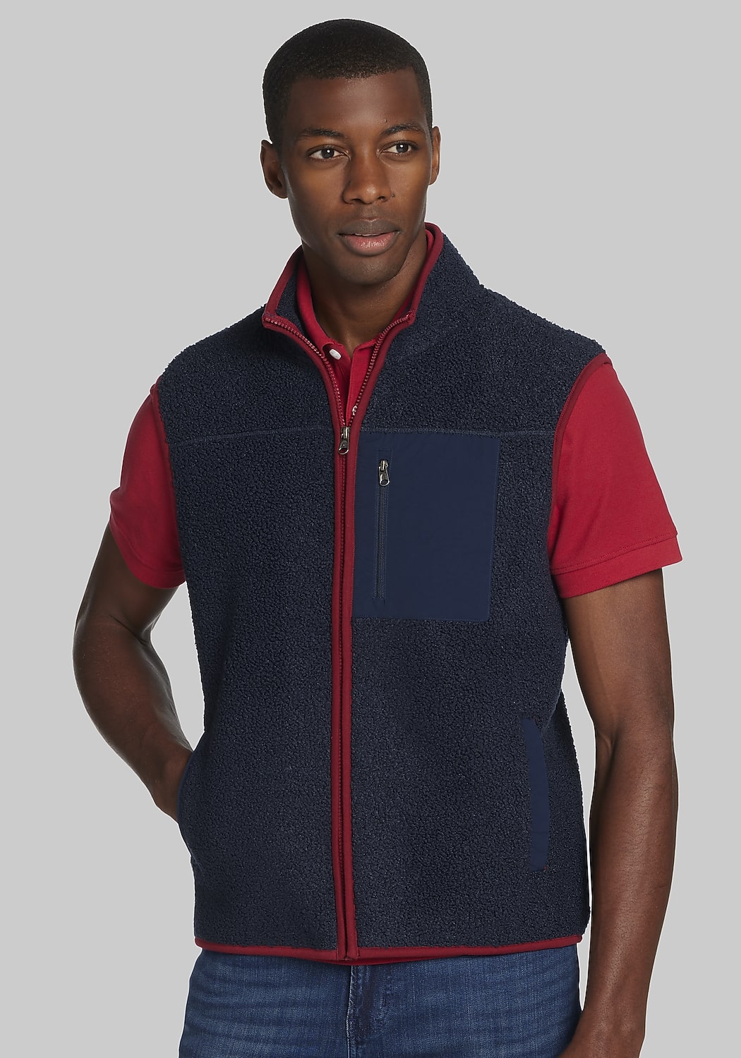 Jos. A. Bank Tailored Fit Faux Sherpa Vest CLEARANCE