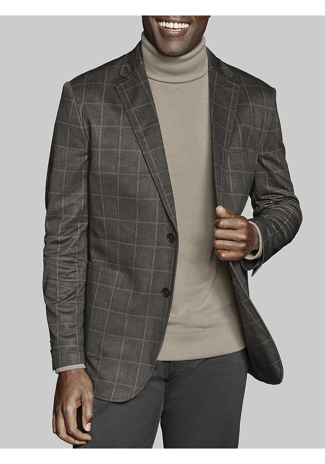 Johnson & Murphy Tailored Fit XC Flex&reg; Windowpane Knit Blazer