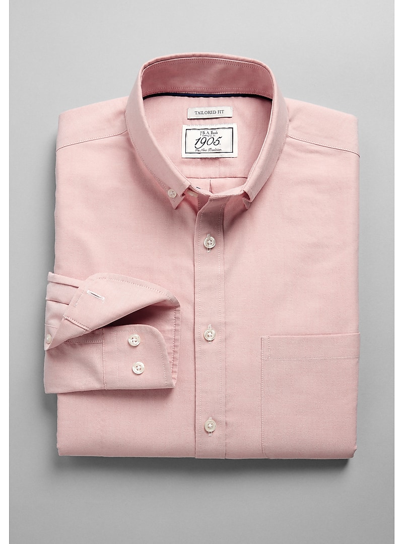 Jos. A. Bank Men's 1905 Collection Button-Down Collar Solid Sportshirt