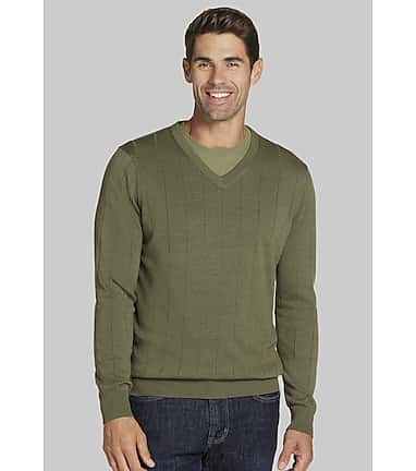 Jos. A. Bank Tailored Fit Drop Needle V Neck Sweater Jos. A. Bank Comfort Stretch Sweaters Jos A Bank