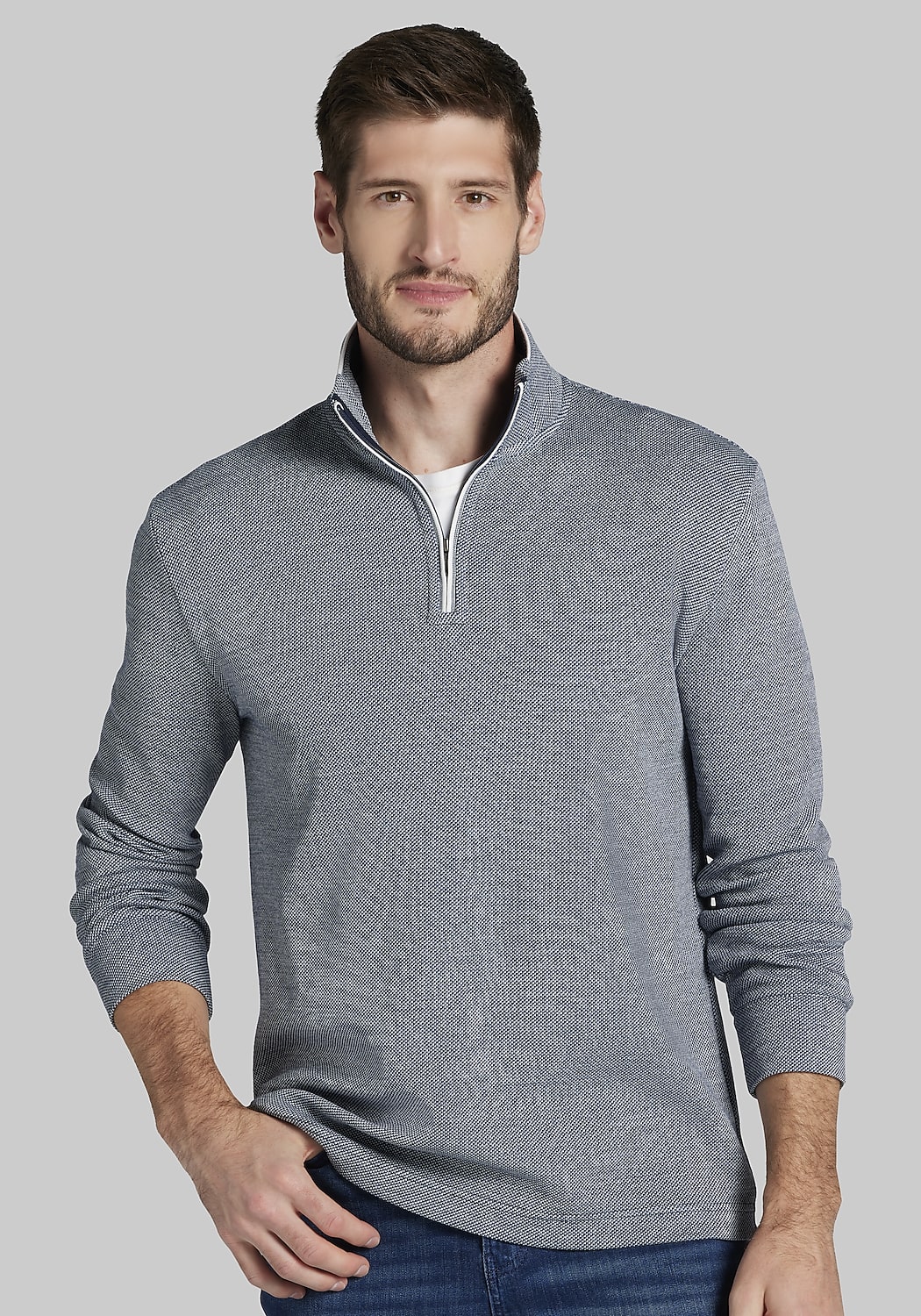Jos A Bank Jacquard 1/4 Zip Pullover CLEARANCE