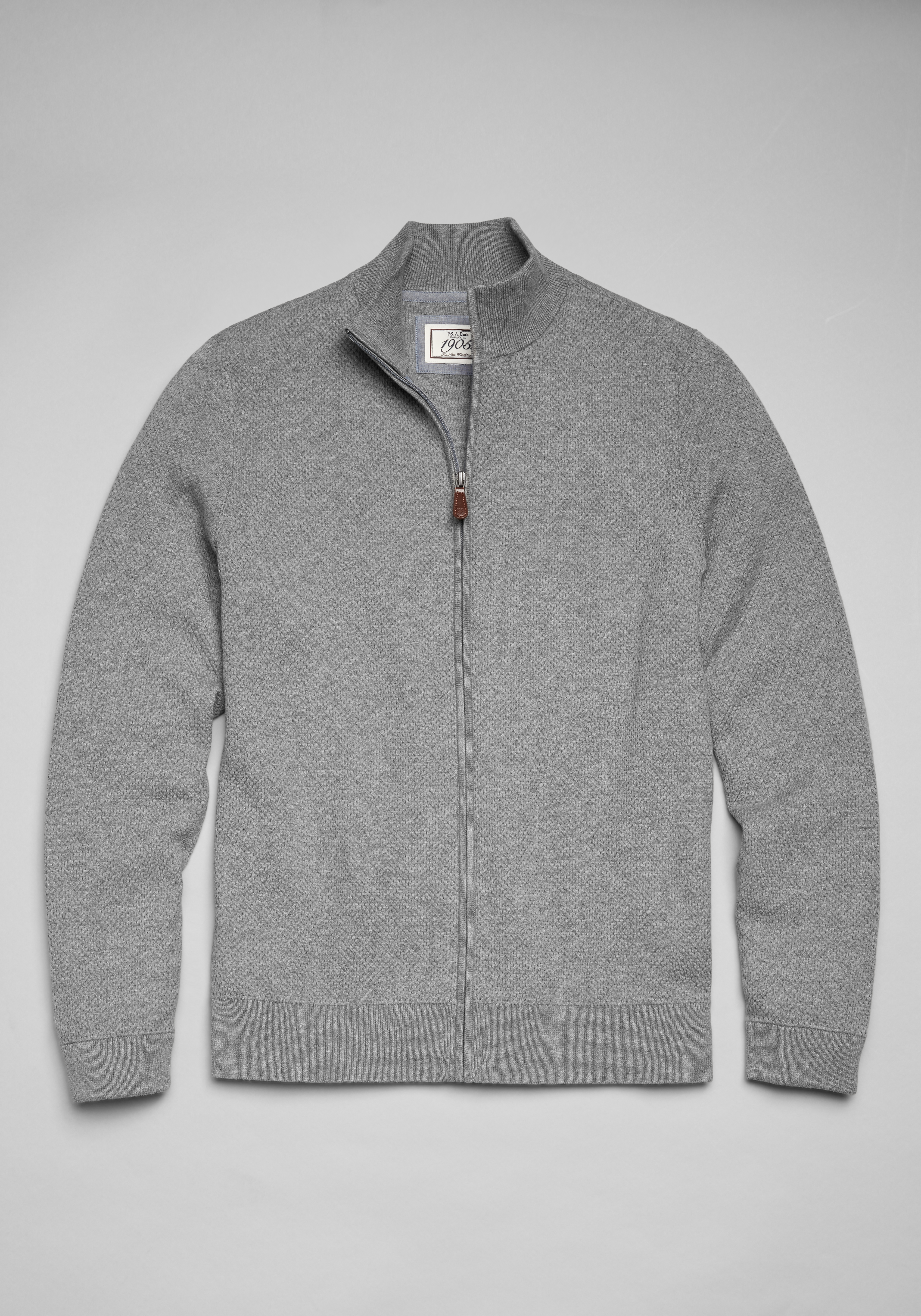 cotton full zip sweater