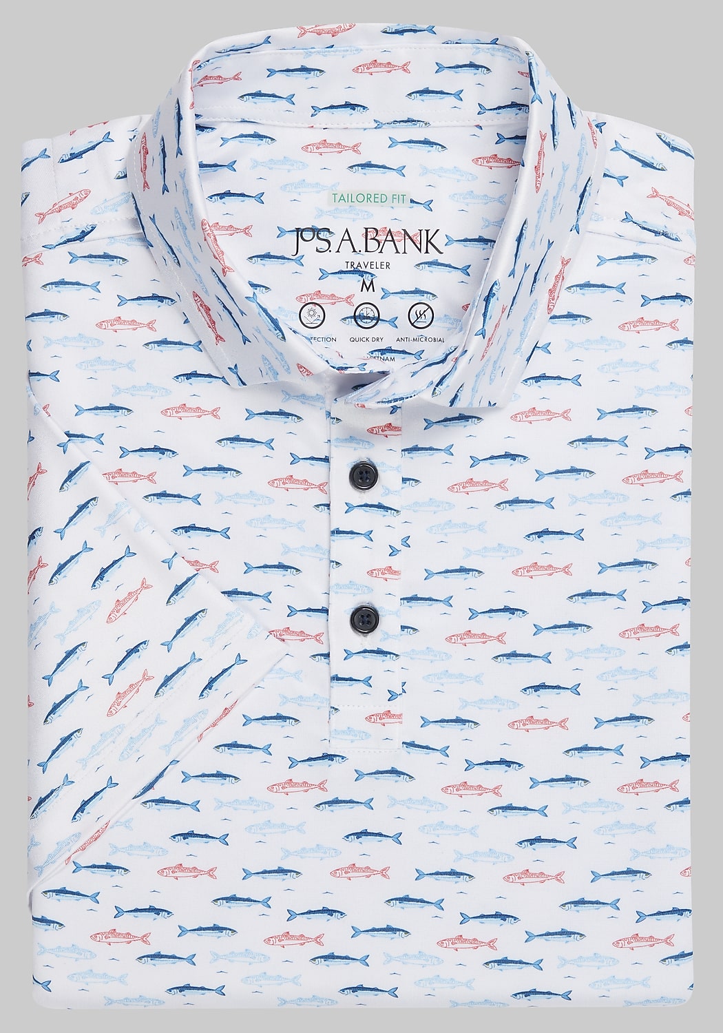 Traveler Collection Tailored Fit Fish Performance Golf Polo CLEARANCE