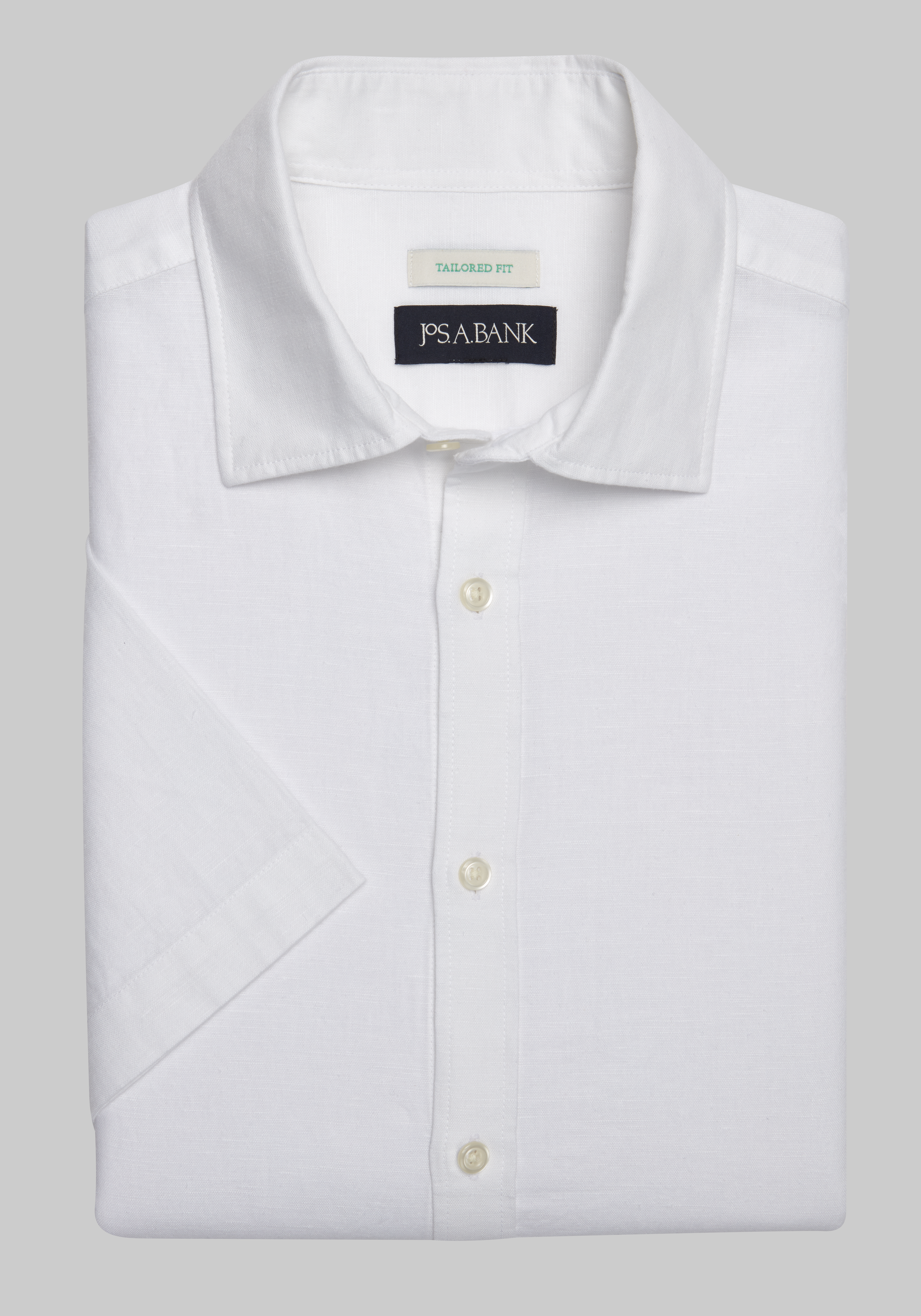 Men's CLEARANCE, Jos. A. Bank Tailored Fit Linen Blend Short-Sleeve Sportshirt - Big & Tall CLEARANCE - Jos A Bank