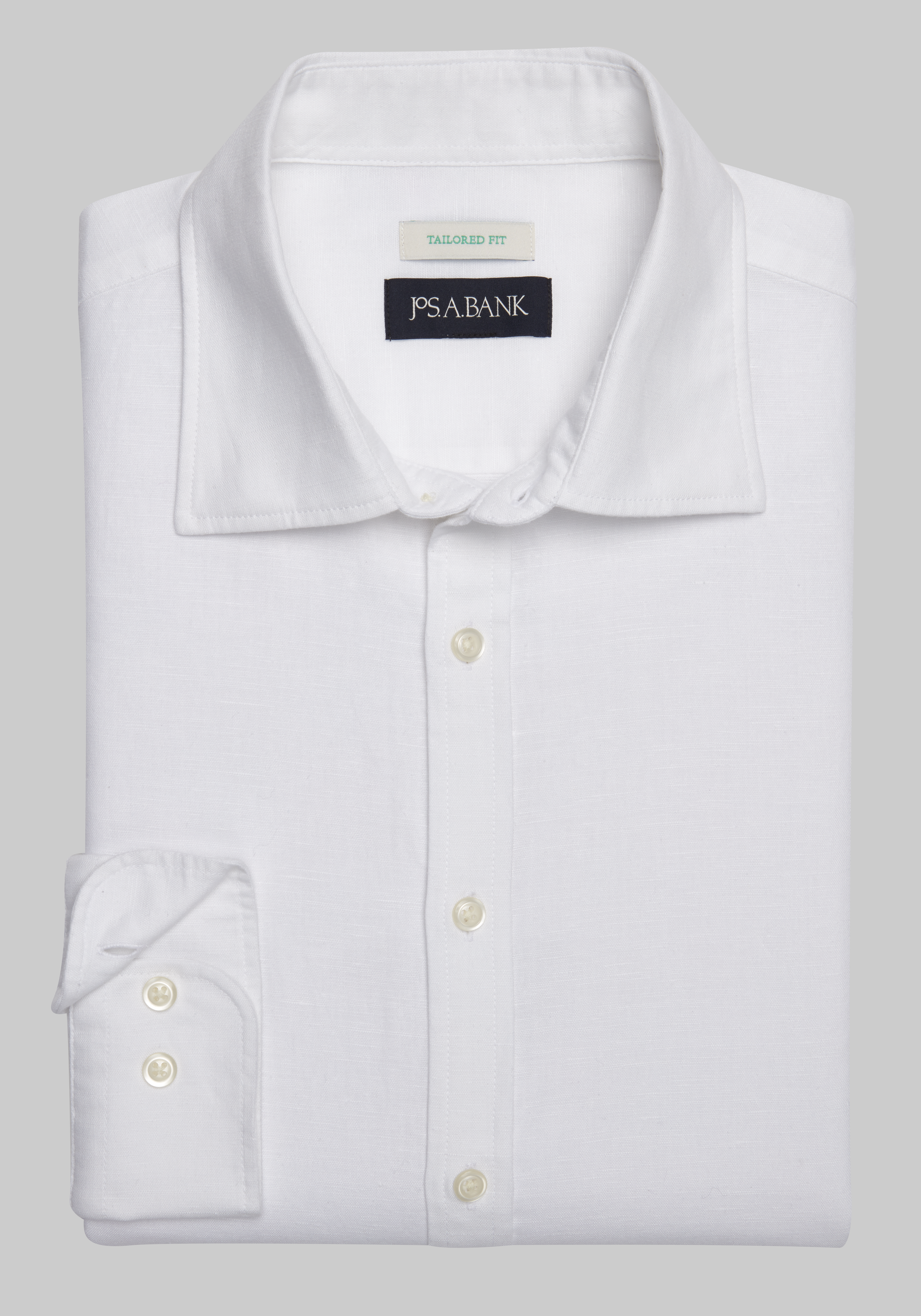 Men's CLEARANCE, Jos. A. Bank Tailored Fit Solid Linen Blend Sportshirt - Big & Tall CLEARANCE - Jos A Bank