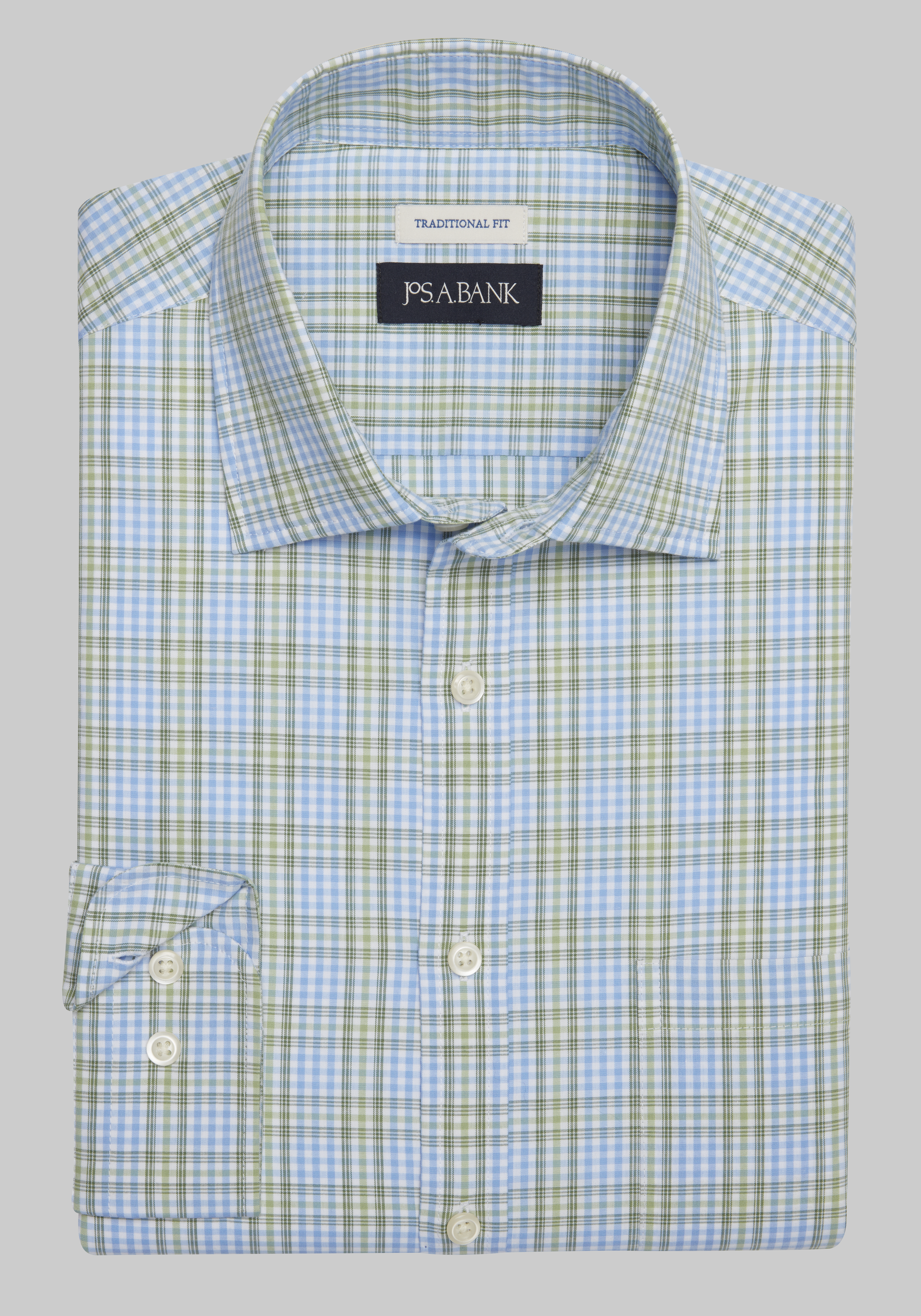 Men's CLEARANCE, Jos. A. Bank Comfort Stretch Traditional Fit Long Sleeve Sportshirt - Big & Tall CLEARANCE - Jos A Bank