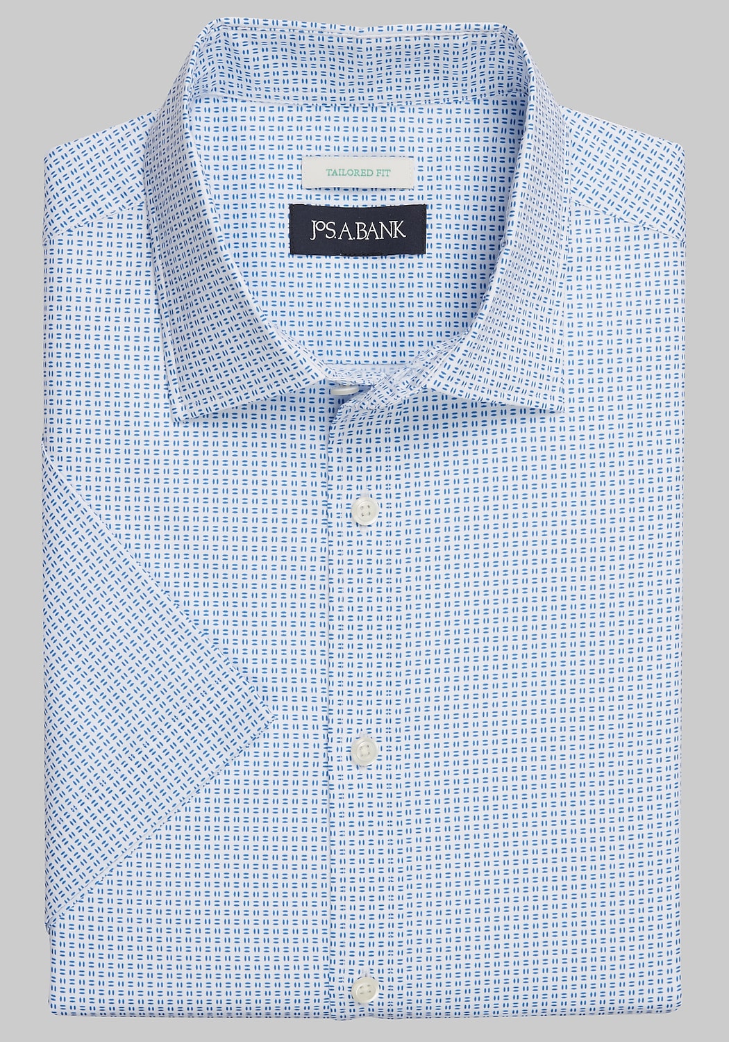 Jos. A. Bank Comfort Stretch Tailored Fit Dash Short-Sleeve Sportshirt CLEARANCE