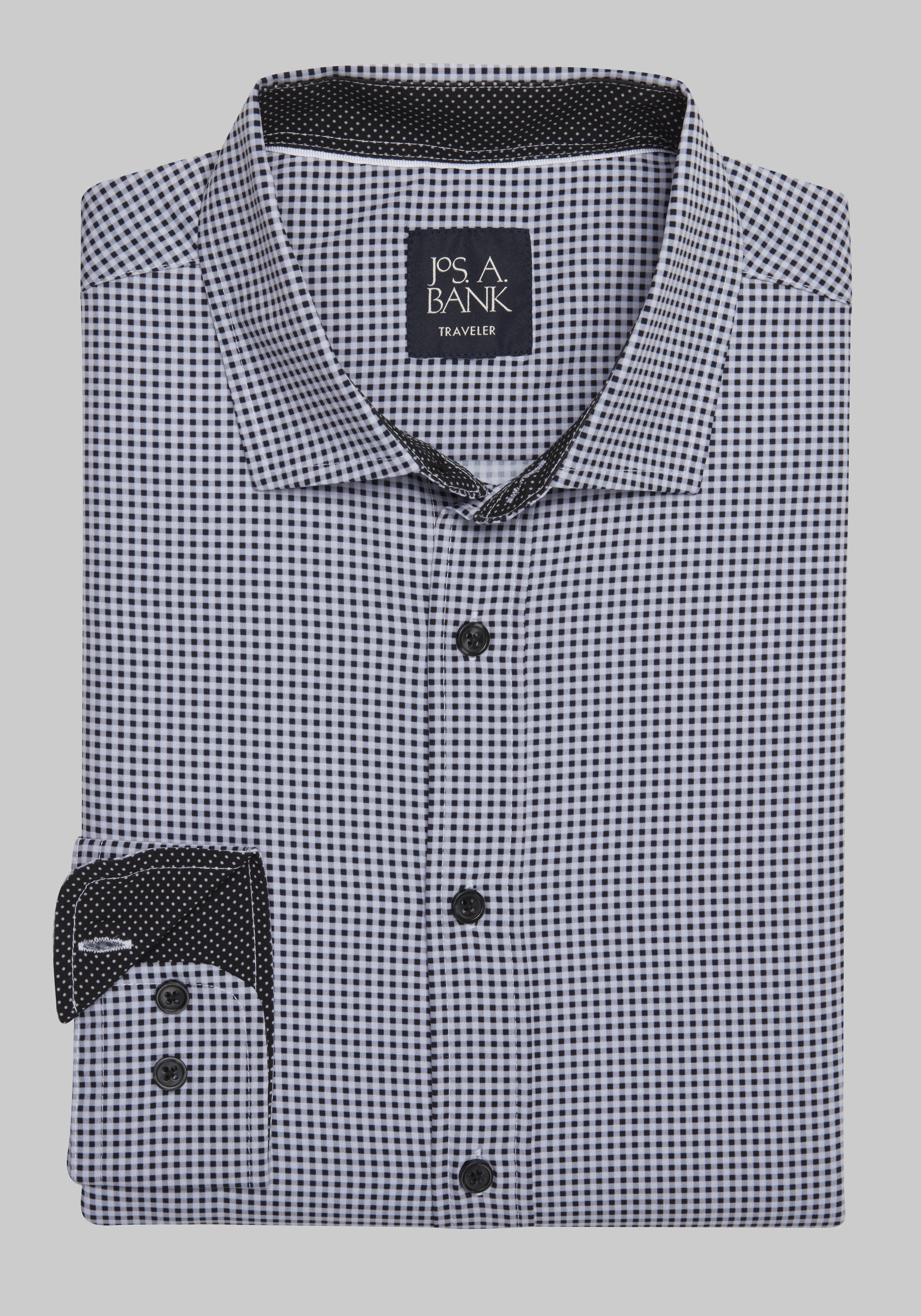 Traveler Collection Tailored Fit 4-Way Stretch Gingham Sportshirt - Big & Tall CLEARANCE