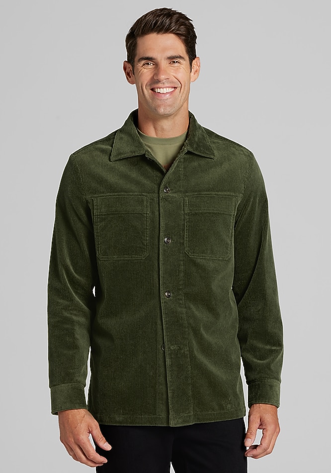 dark green corduroy shirt dress Koulis Mini ShirtdressCypress / 00 main image 1