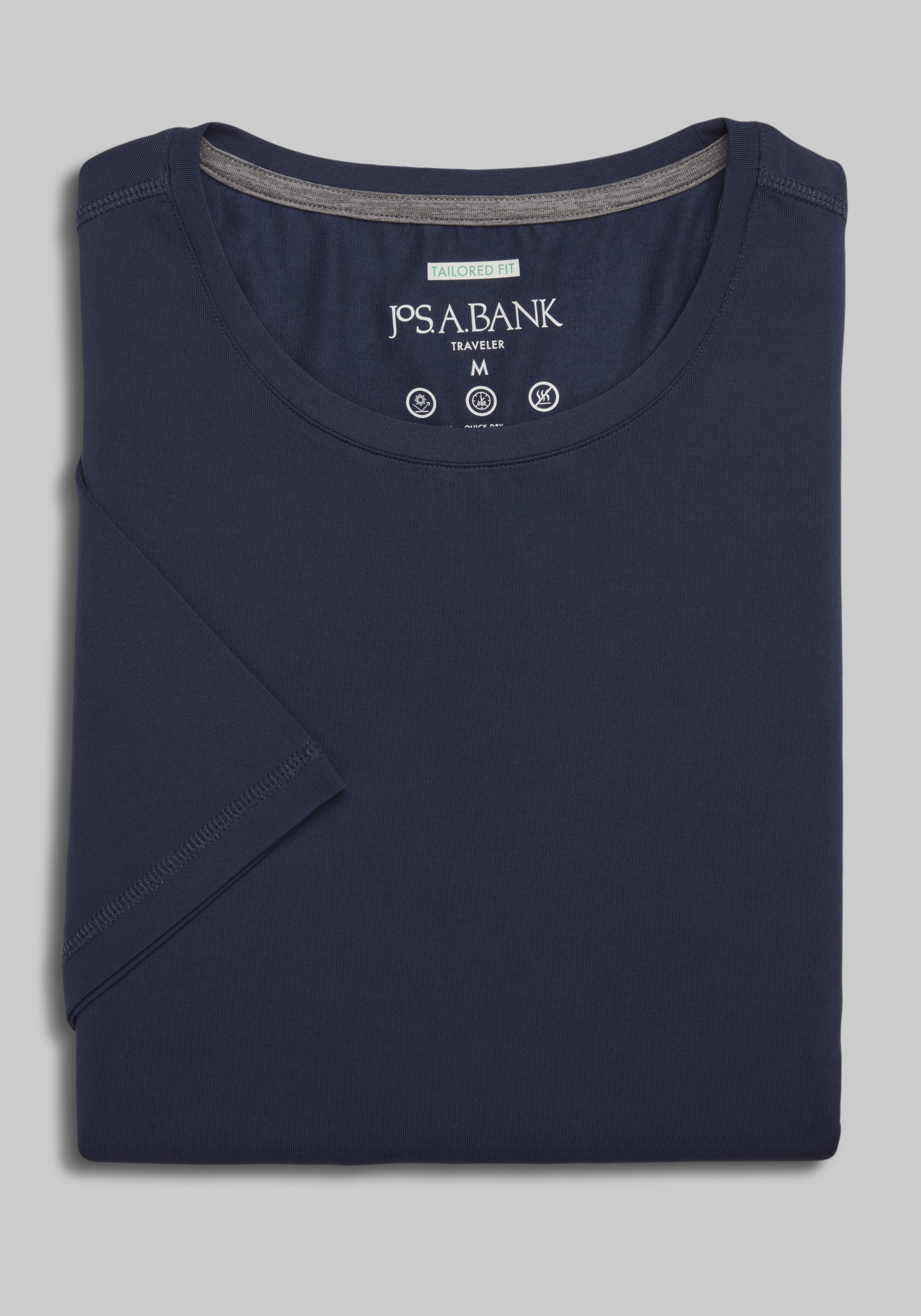 Men's Casual Tops, Traveler&reg; Collection Tailored Fit Performance Crew Neck Shirt CLEARANCE - Jos A Bank