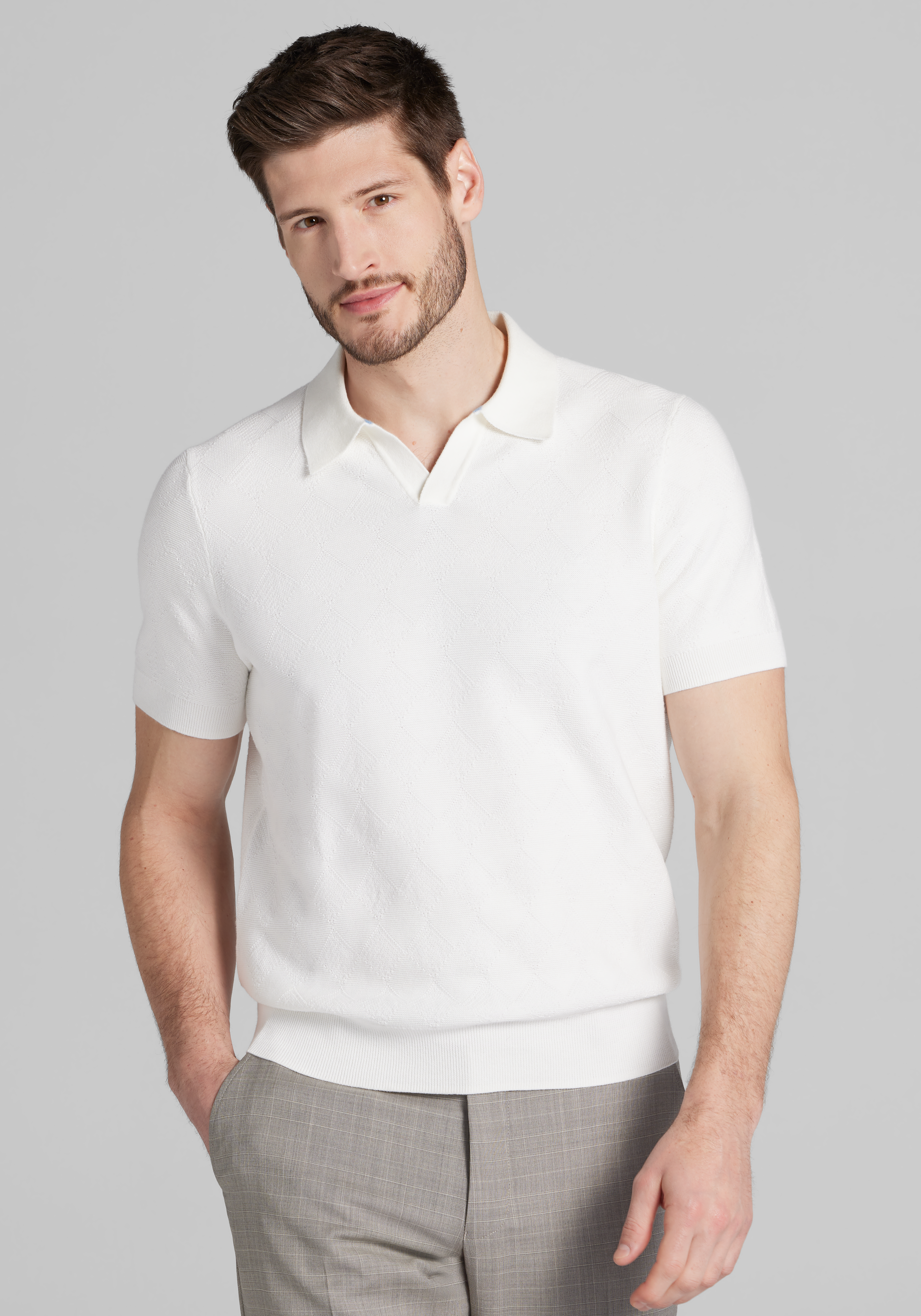 Men's CLEARANCE, Jos. A. Bank Johnny Collar Sweater - Big & Tall CLEARANCE - Jos A Bank