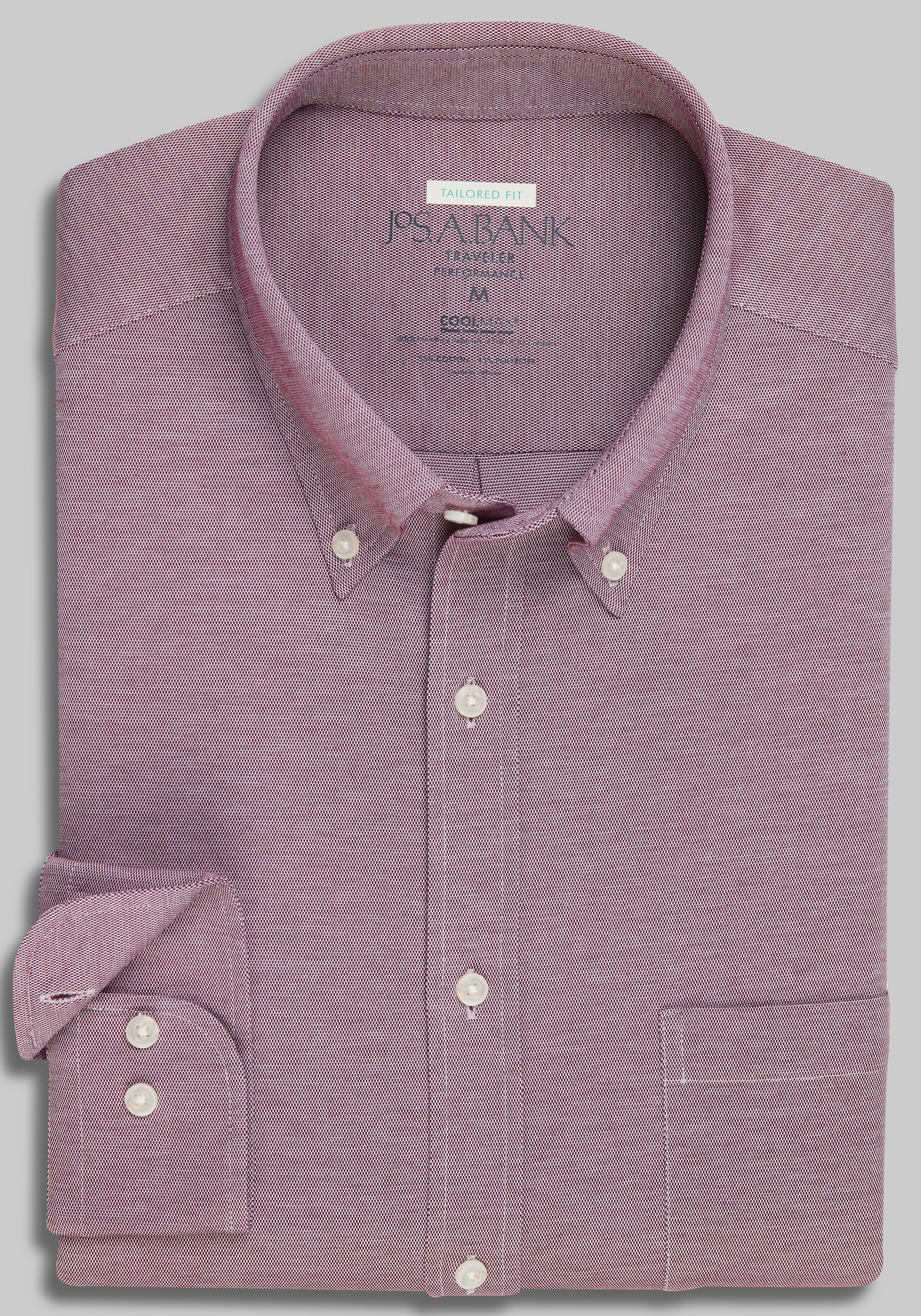 Traveler® Collection Tailored Fit Performance Pique Button Up Shirt CLEARANCE