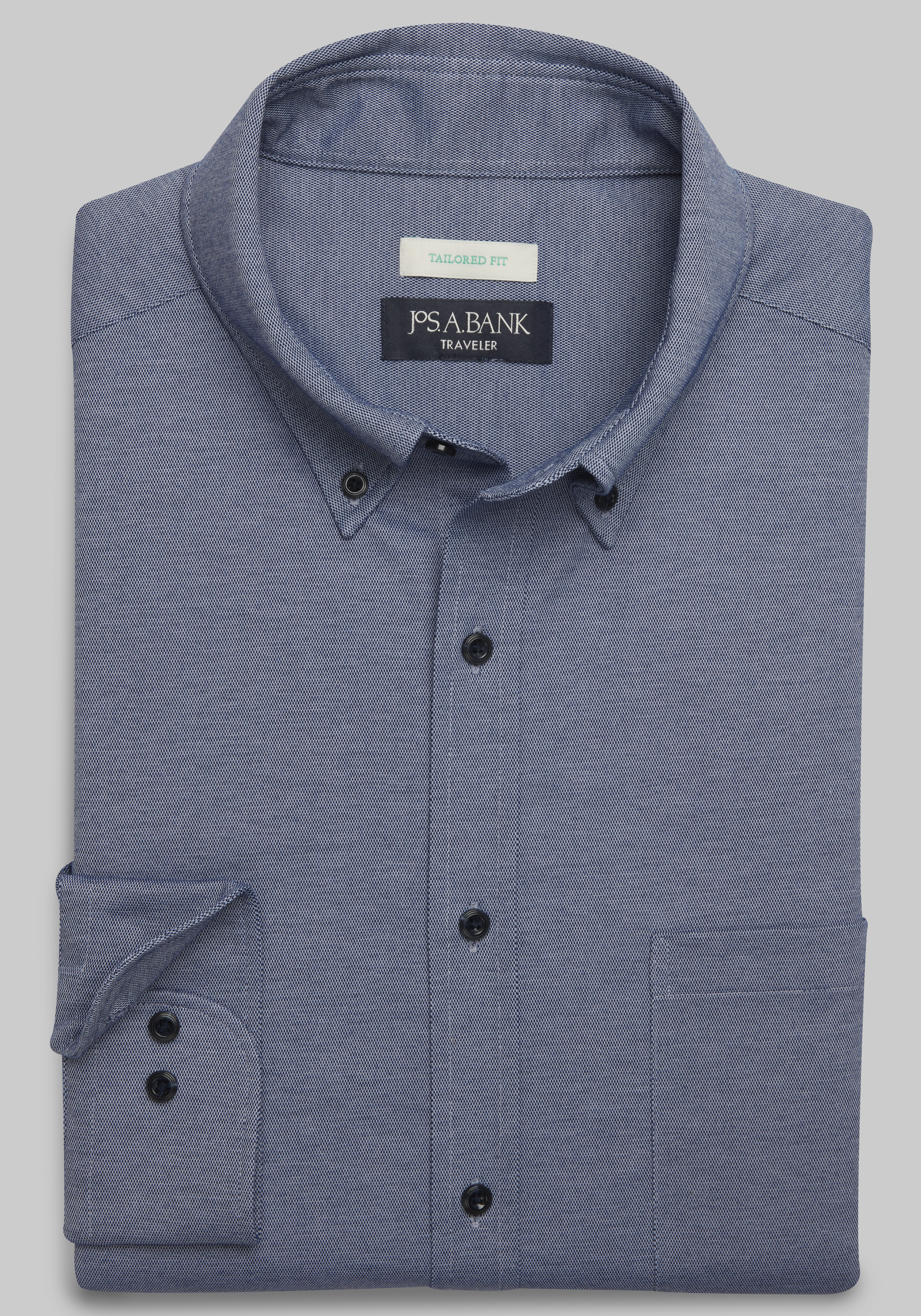 Men's Casual Tops, Traveler Collection Tailored Fit Performance Pique Sportshirt - Jos A Bank