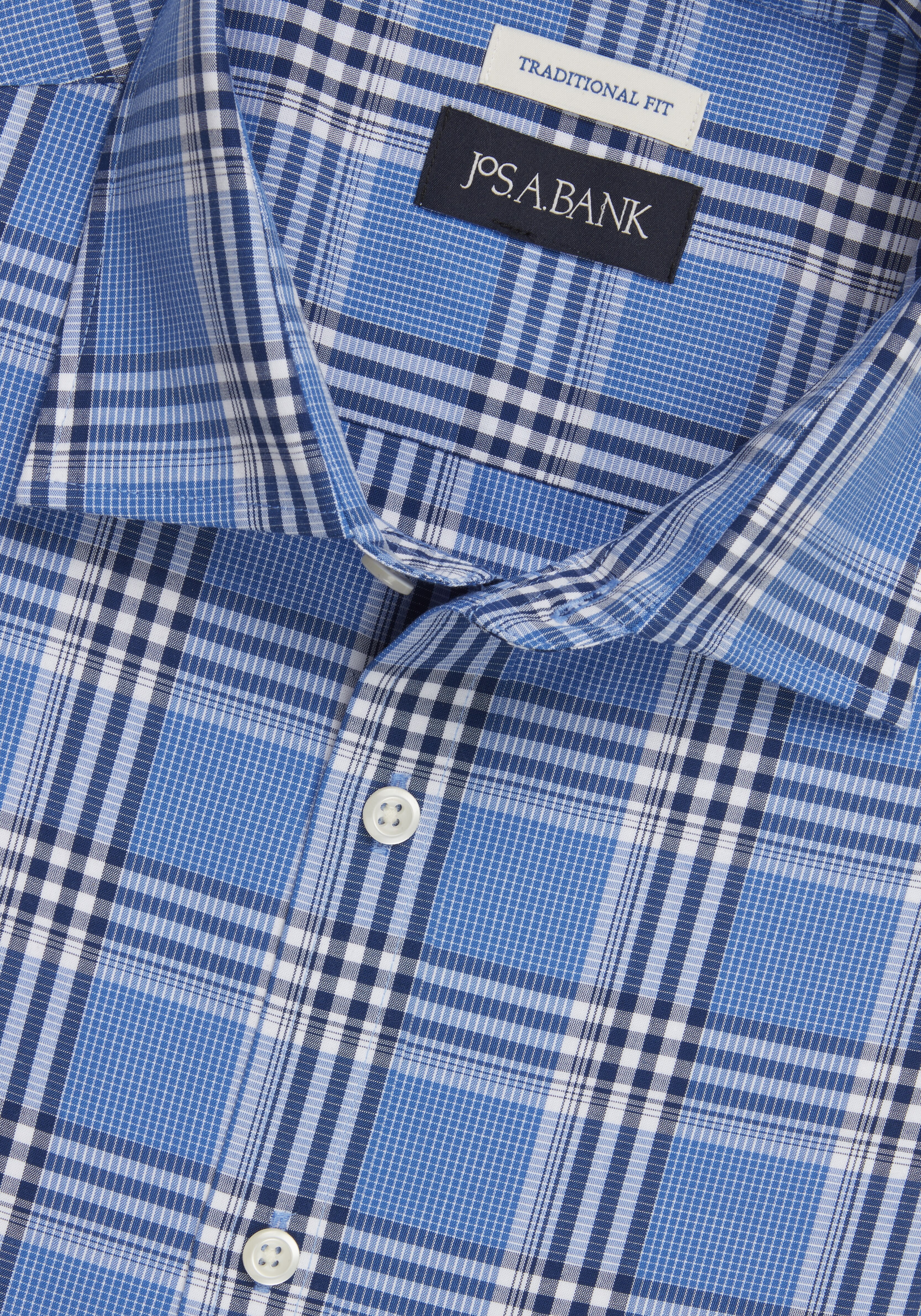 Jos. A. Bank Comfort Stretch Traditional Fit Plaid Long Sleeve Sportshirt CLEARANCE