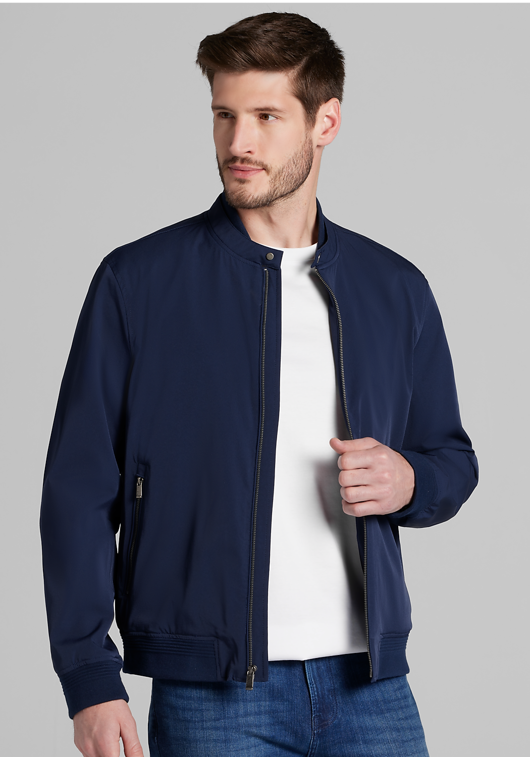 Traveler&reg; Collection Tailored Fit Bomber Jacket CLEARANCE