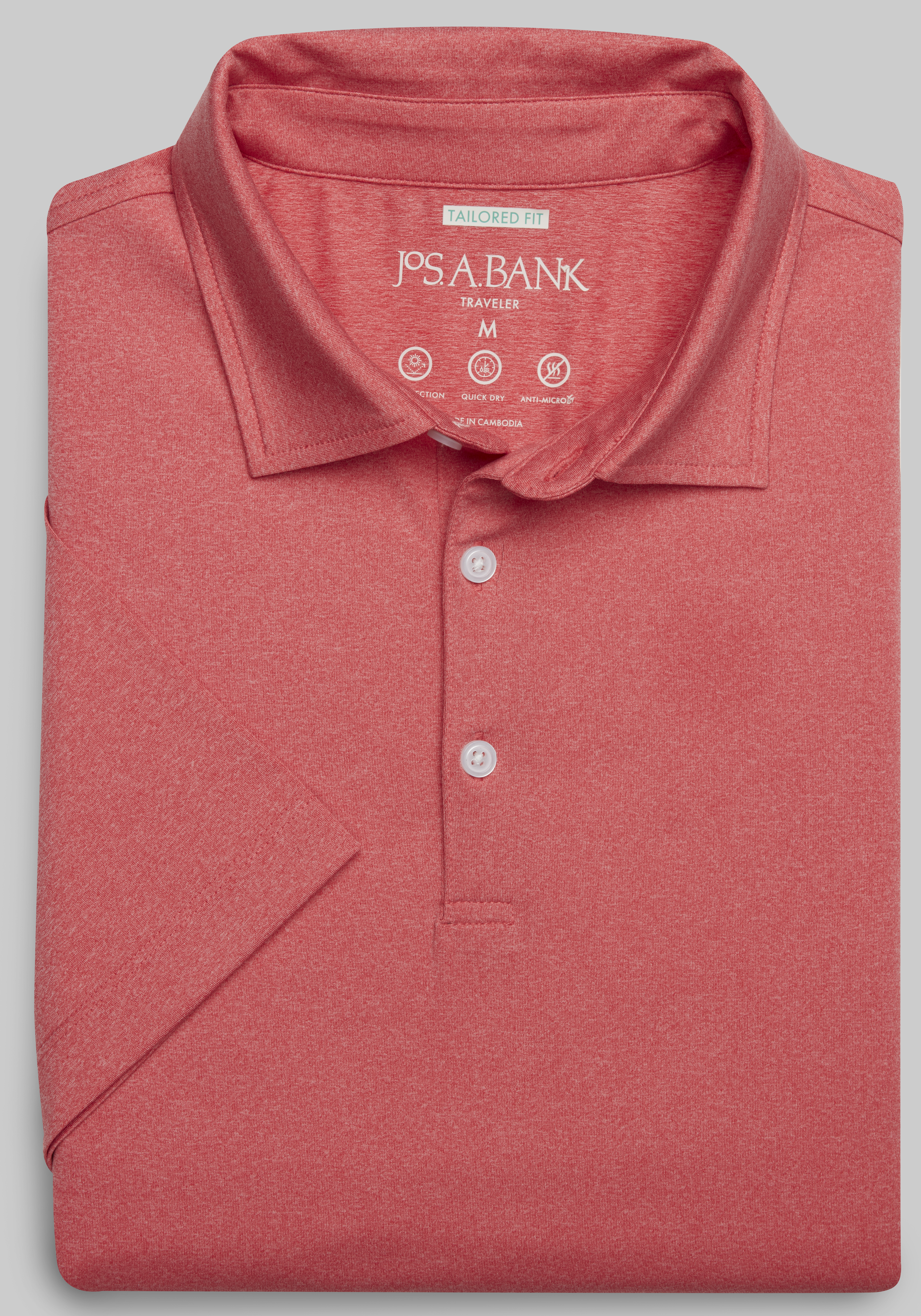 Men's Casual Tops, Traveler Performance Tailored Fit Golf Polo - Jos A Bank