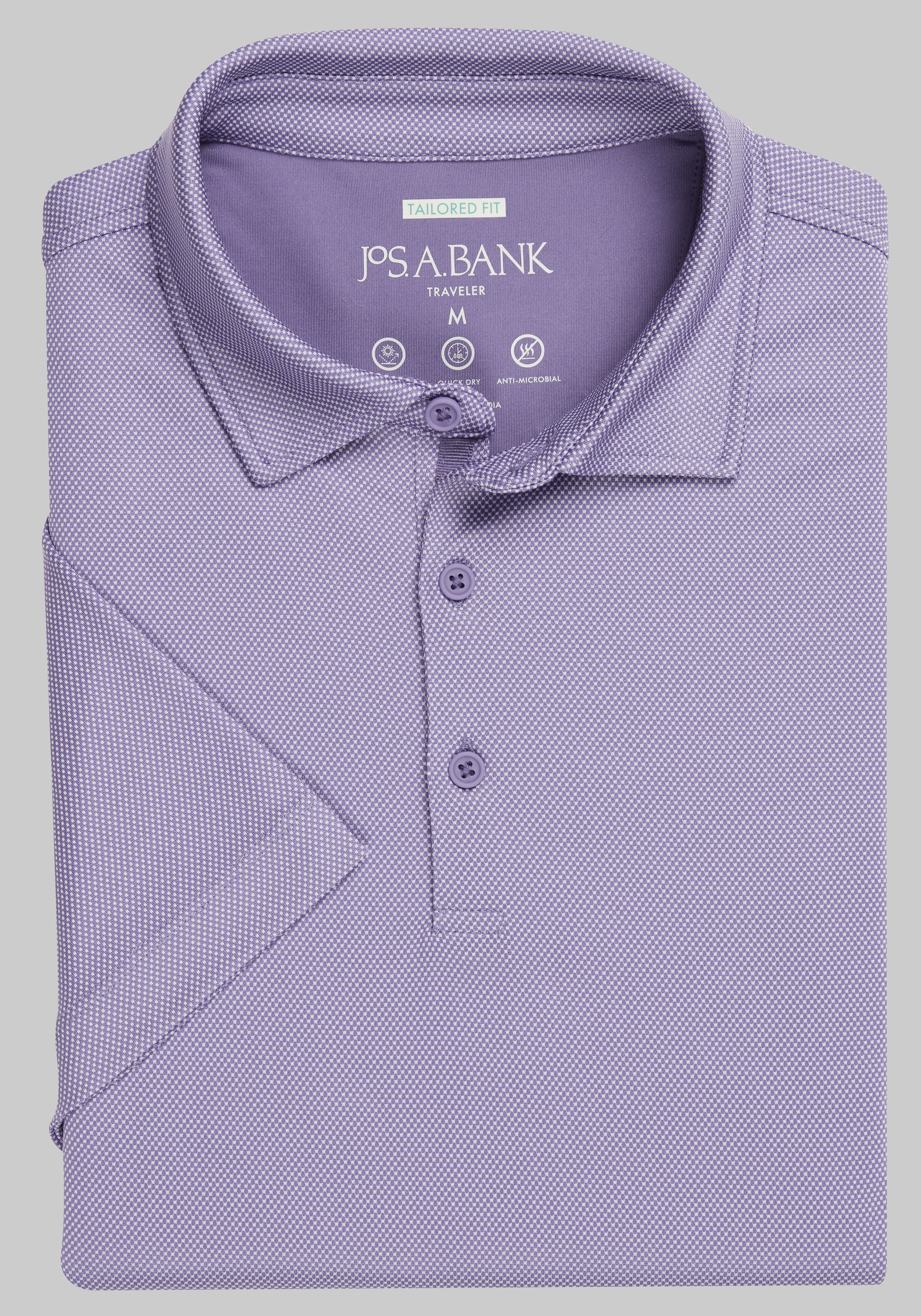 Men's New!, Traveler Collection Tailored Fit Performance Polo - Jos A Bank