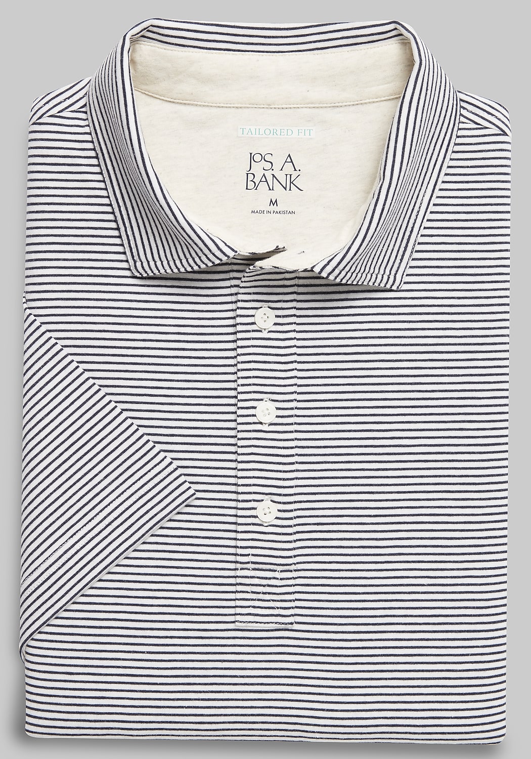 Jos. A. Bank Tailored Fit Comfort Stretch Stripe Polo - Big & Tall CLEARANCE