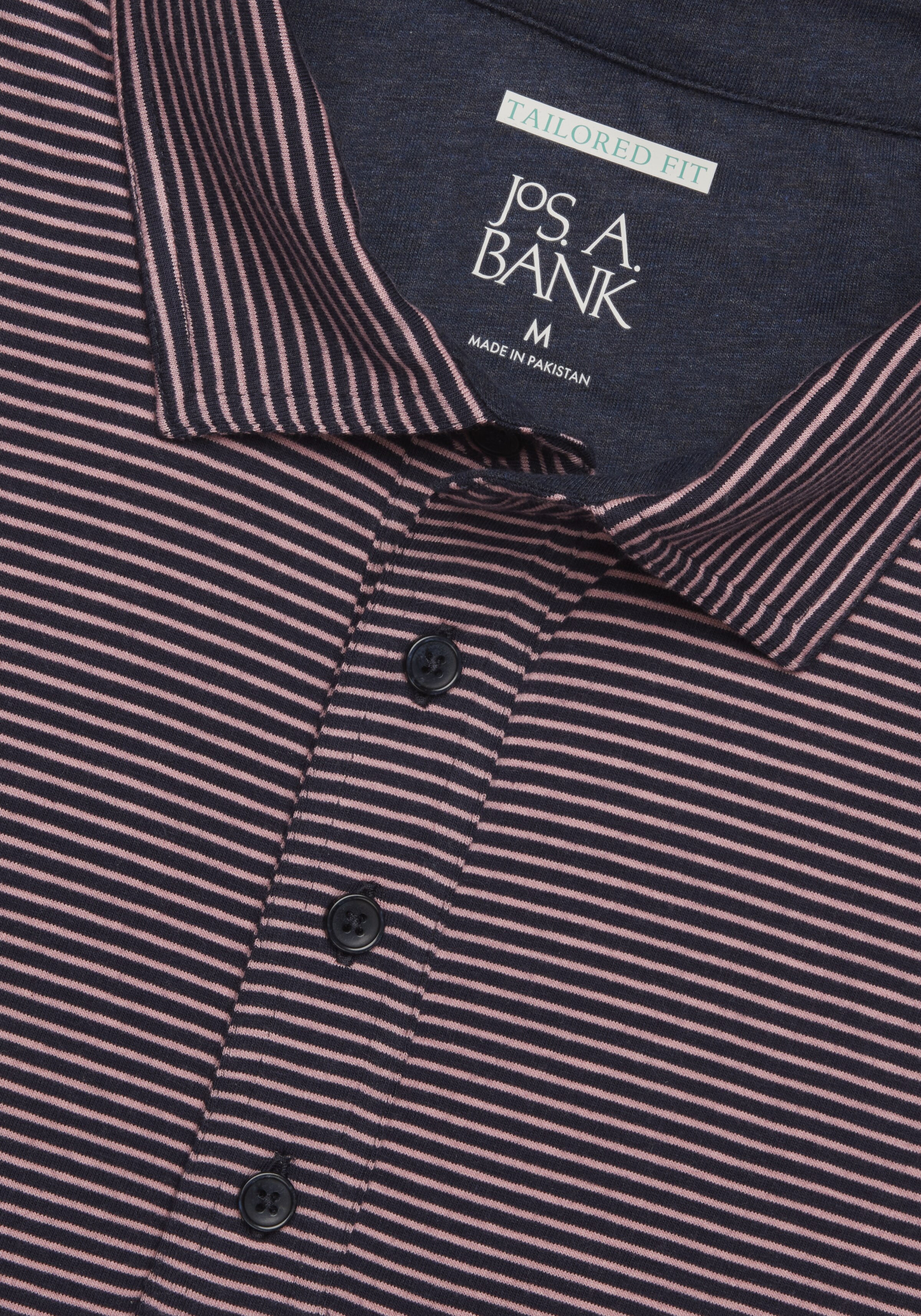 Jos. A. Bank Tailored Fit Comfort Stretch Stripe Polo CLEARANCE