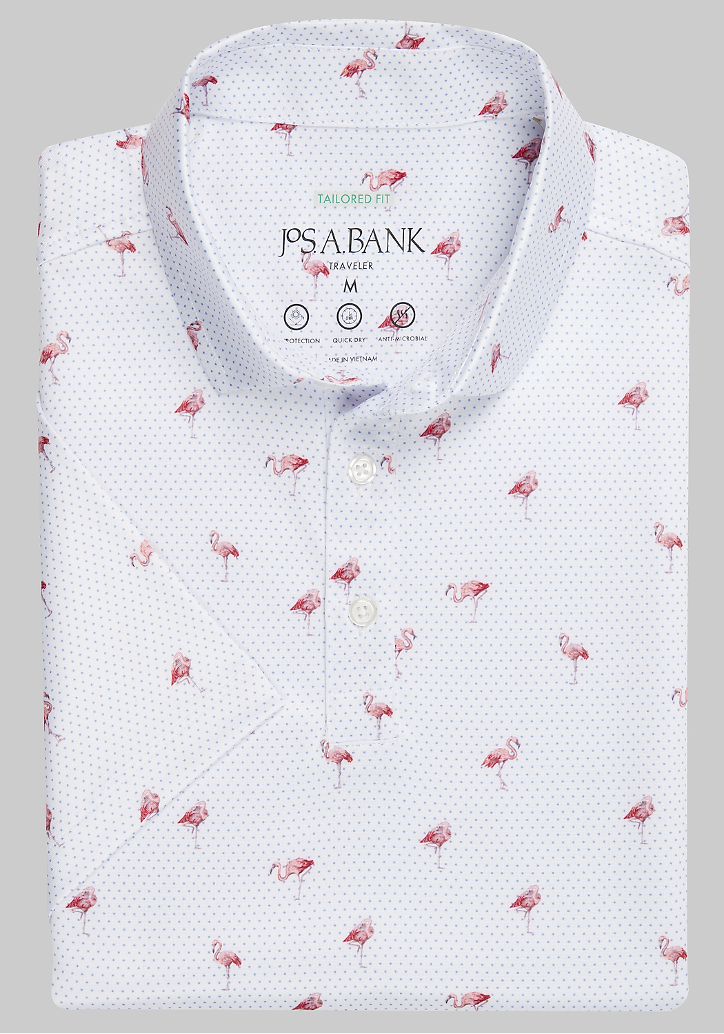 Traveler Collection Tailored Fit Flamingo Performance Polo - Big & Tall CLEARANCE