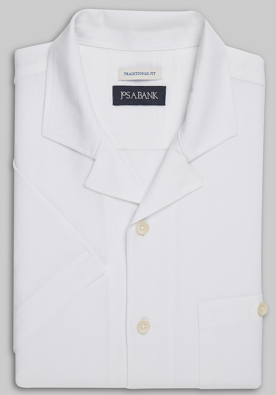 Jos. A. Bank Traditional Fit Linen Blend Short Sleeve Camp Shirt CLEARANCE