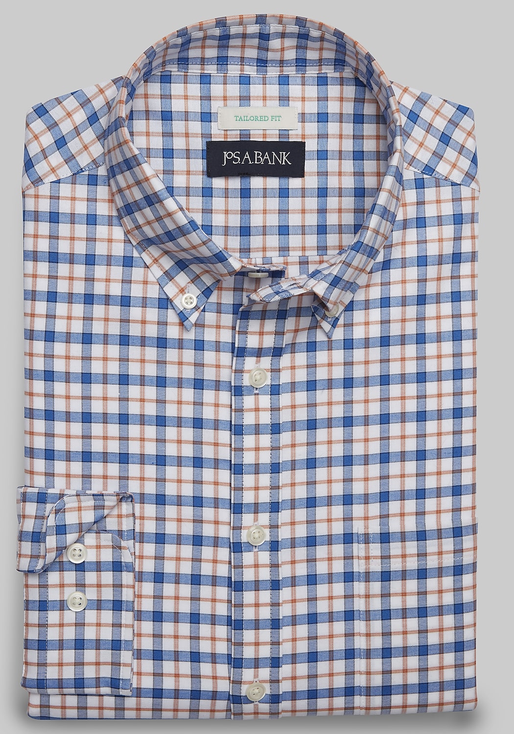Jos. A. Bank Comfort Stretch Tailored Fit Plaid Long Sleeve Sportshirt CLEARANCE