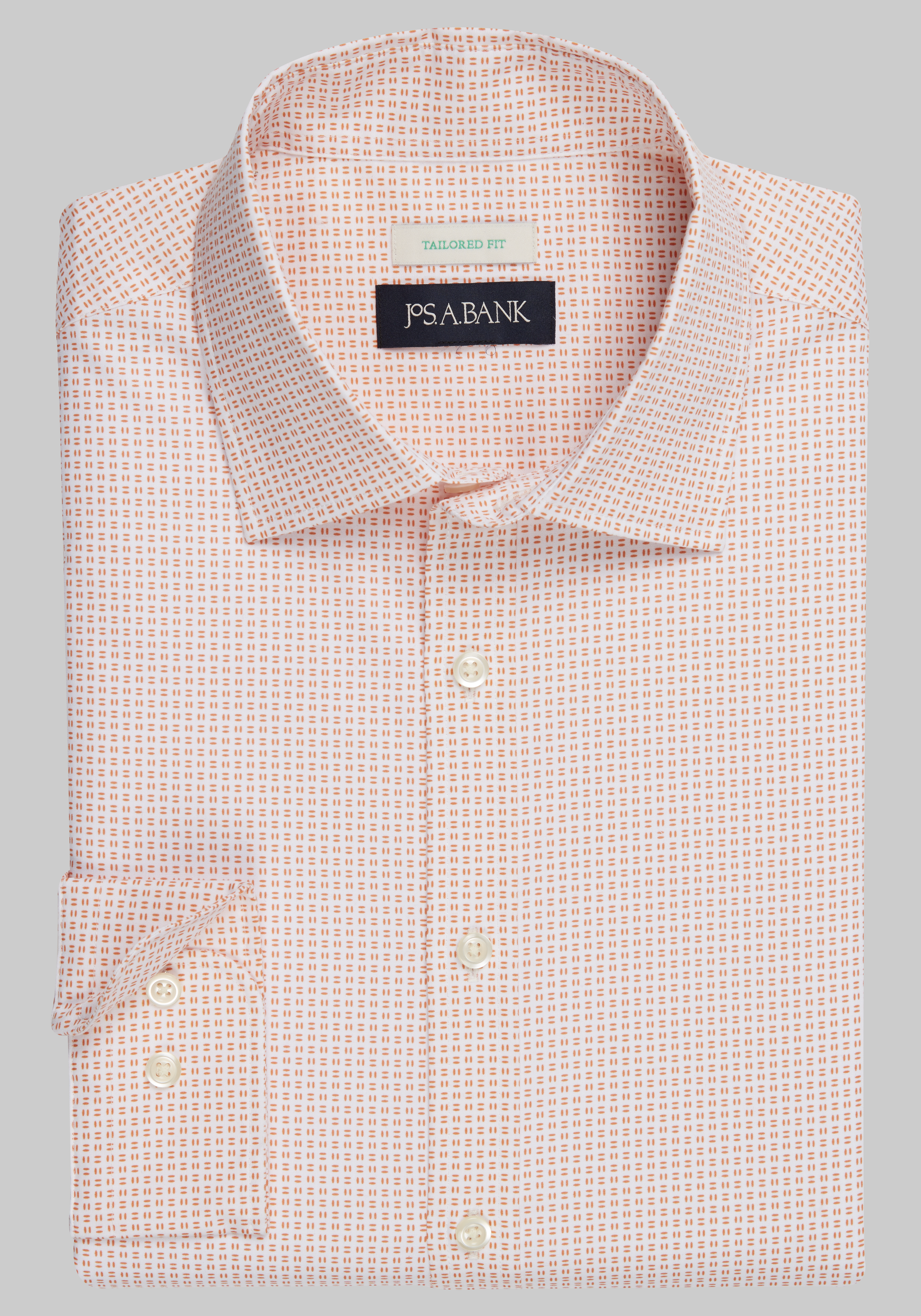 Men's Casual Tops, Jos. A. Bank Comfort Stretch Tailored Fit Dash Long Sleeve Sportshirt - Jos A Bank