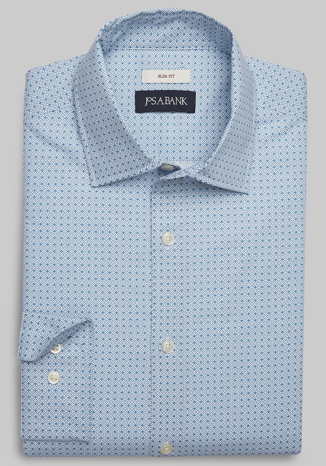 Jos. A. Bank Comfort Stretch Slim Fit Medallion Long Sleeve Sportshirt CLEARANCE