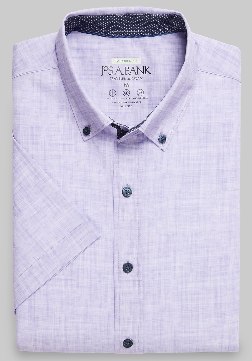 Traveler&reg; Motion Tailored Fit 4 Way Stretch Short Sleeve Sportshirt - Big & Tall CLEARANCE