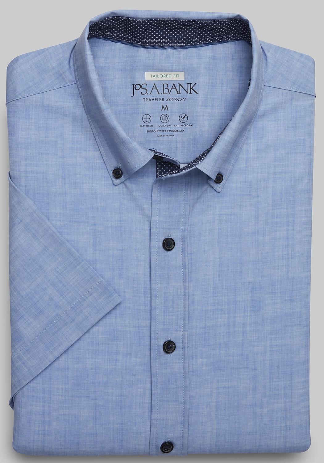 Traveler Motion Tailored Fit 4 Way Stretch Short Sleeve Sportshirt - Big & Tall CLEARANCE