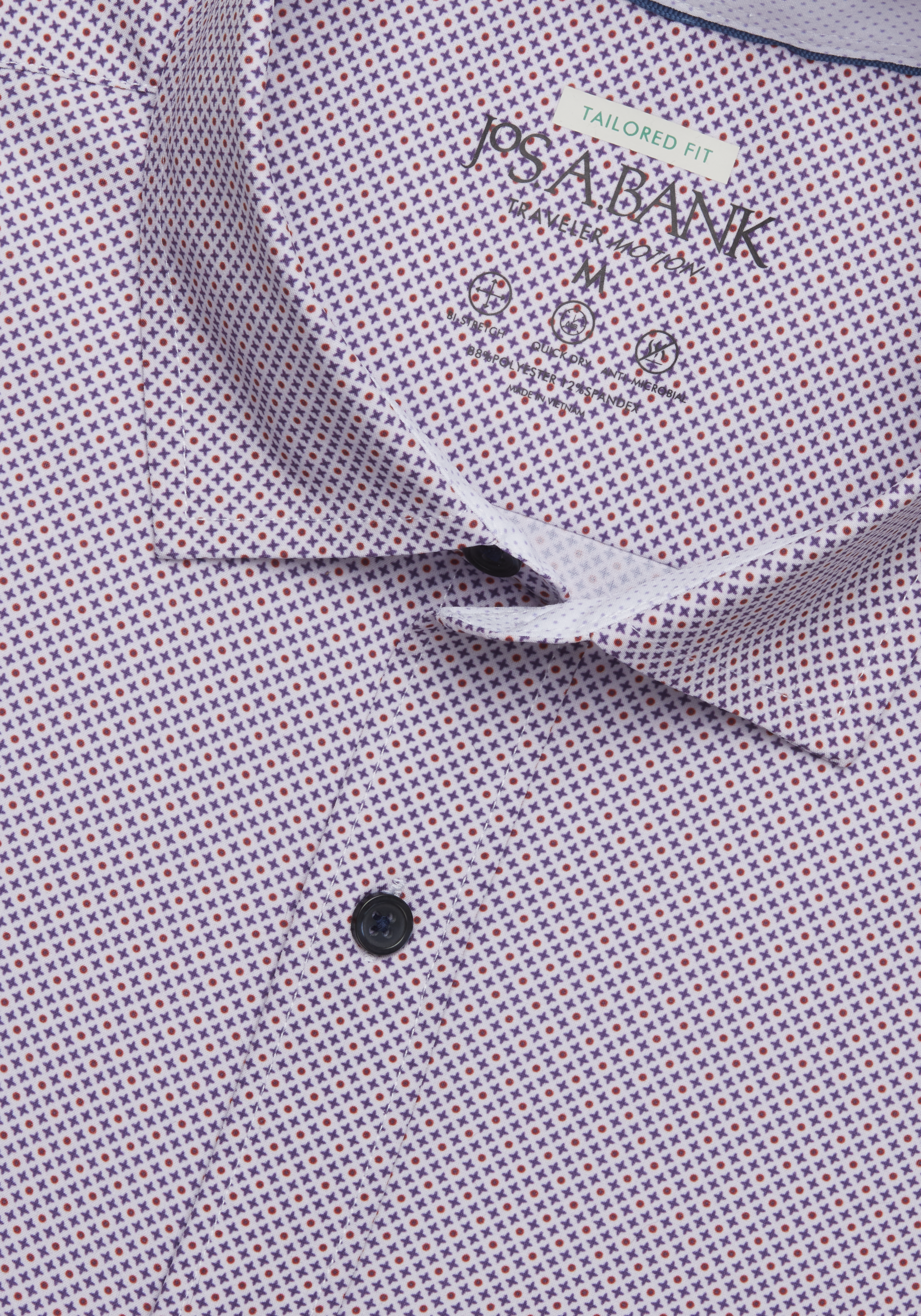 Traveler® Collection Tailored Fit Micro Dot 4-Way Stretch Sportshirt CLEARANCE