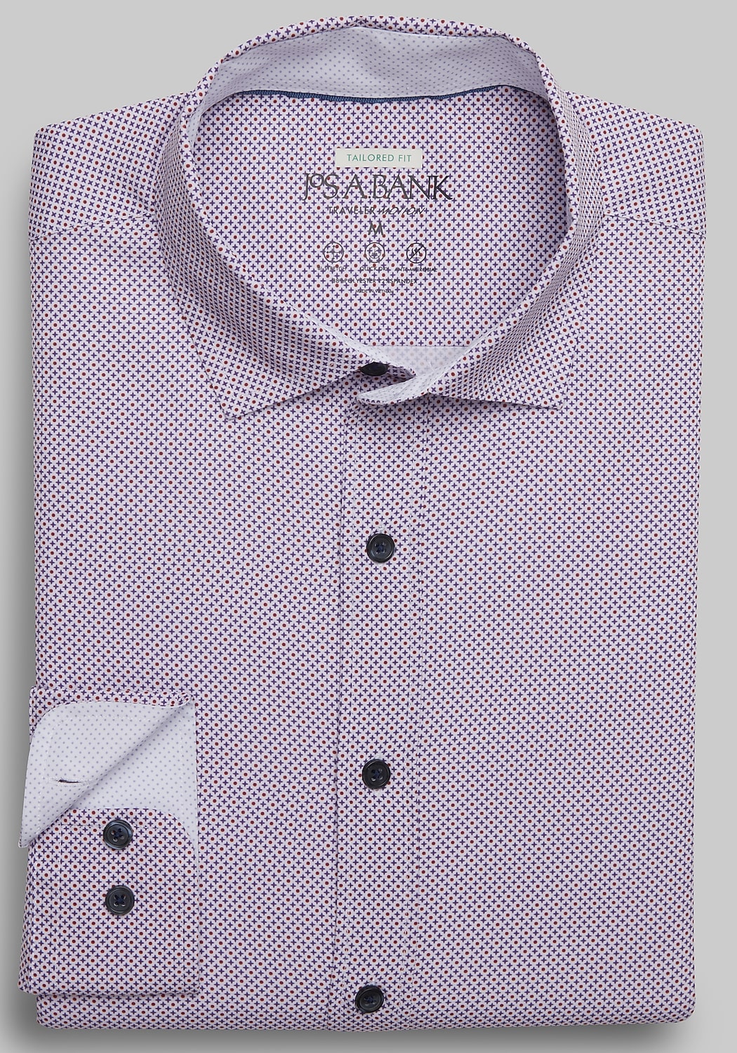 Traveler Collection Tailored Fit Micro Dot 4-Way Stretch Sportshirt - Big & Tall CLEARANCE