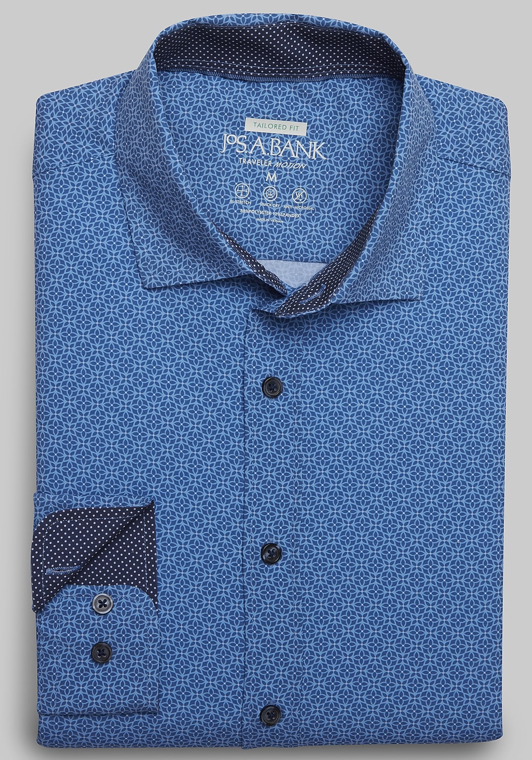 Traveler Motion Tailored Fit Medallion 4-Way Stretch Sportshirt CLEARANCE
