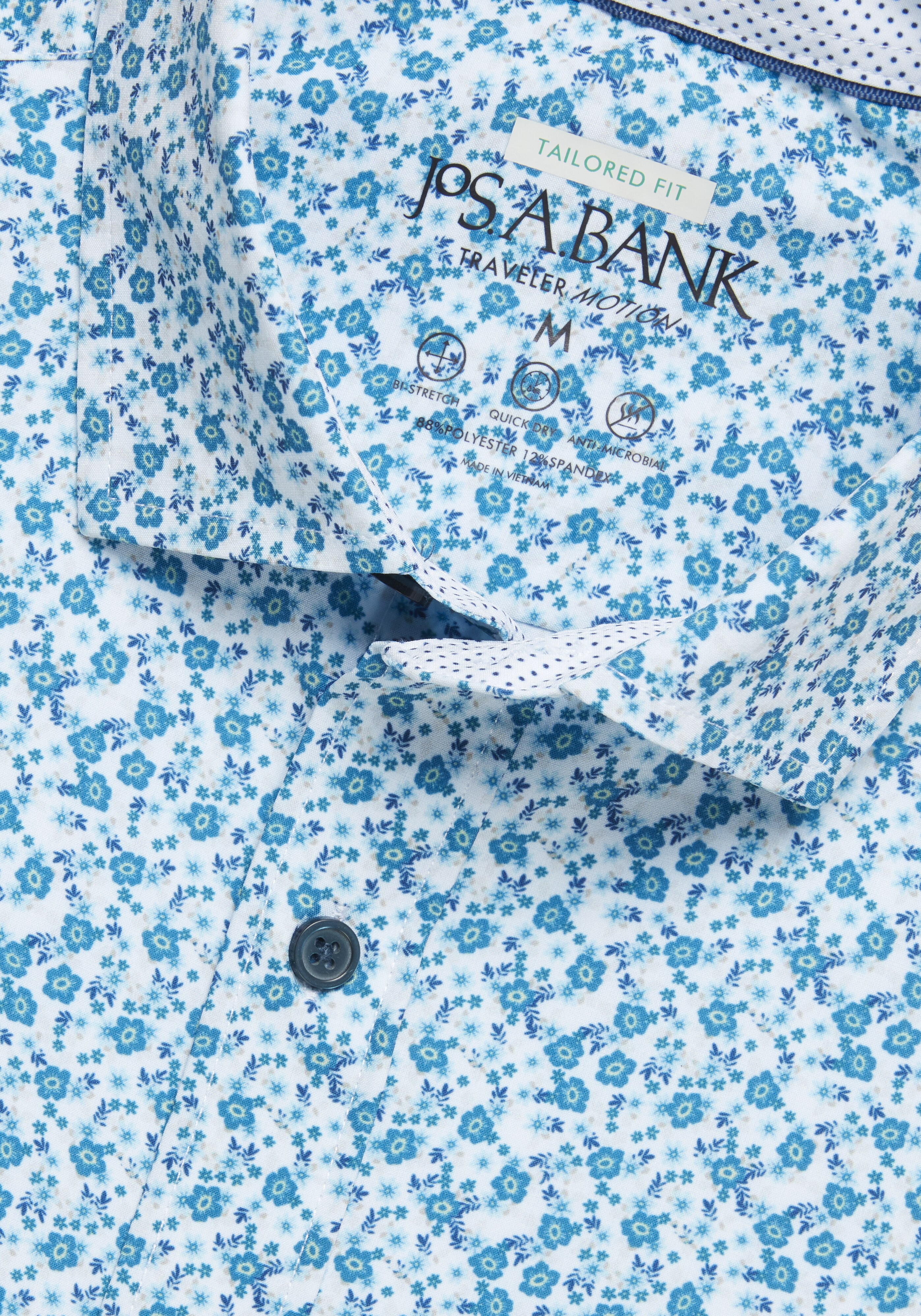 Traveler® Motion Tailored Fit 4-Way Stretch Mini Floral Sportshirt CLEARANCE