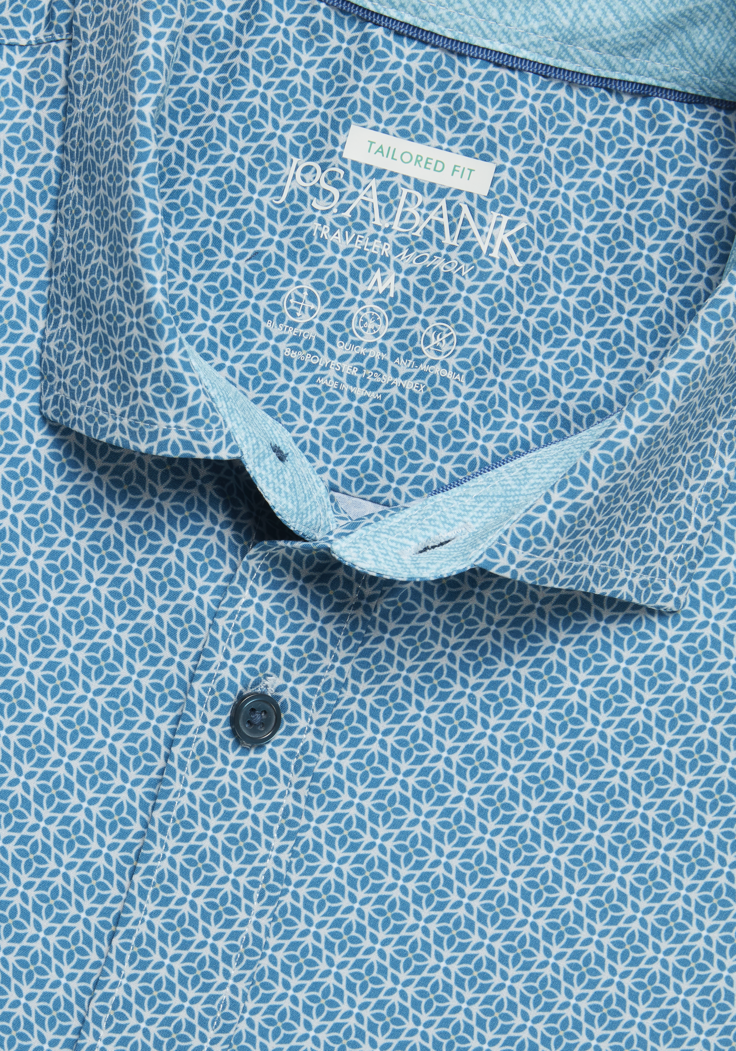 Traveler® Motion Tailored Fit 4-Way Stretch Geometric Sportshirt CLEARANCE