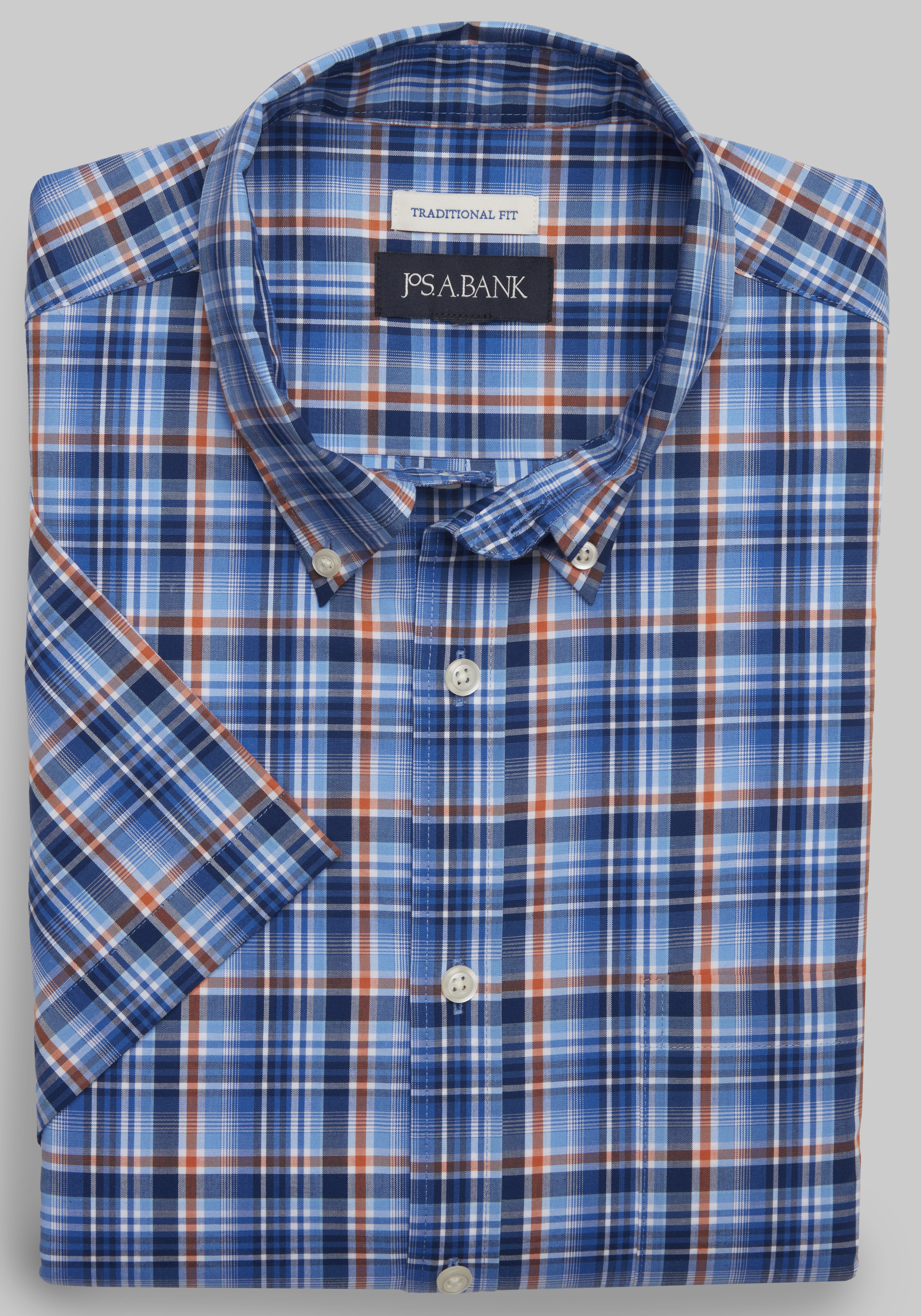 Men's CLEARANCE, Jos. A. Bank Traditional Fit Plaid Comfort Stretch Sportshirt - Big & Tall CLEARANCE - Jos A Bank
