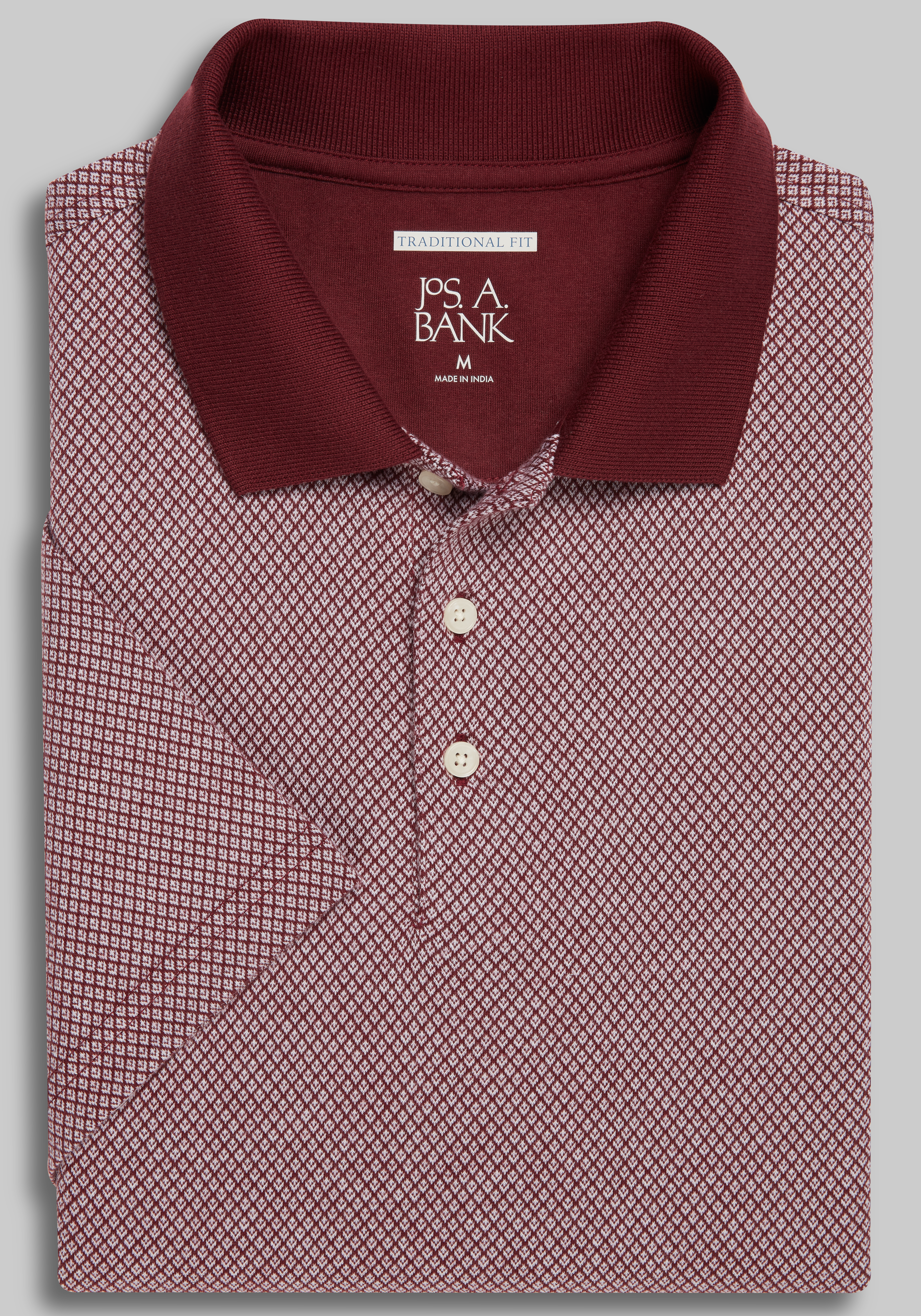 Men's Casual Tops, Jos. A. Bank Traditional Fit Comfort Stretch Jacquard Polo - Big & Tall CLEARANCE - Jos A Bank