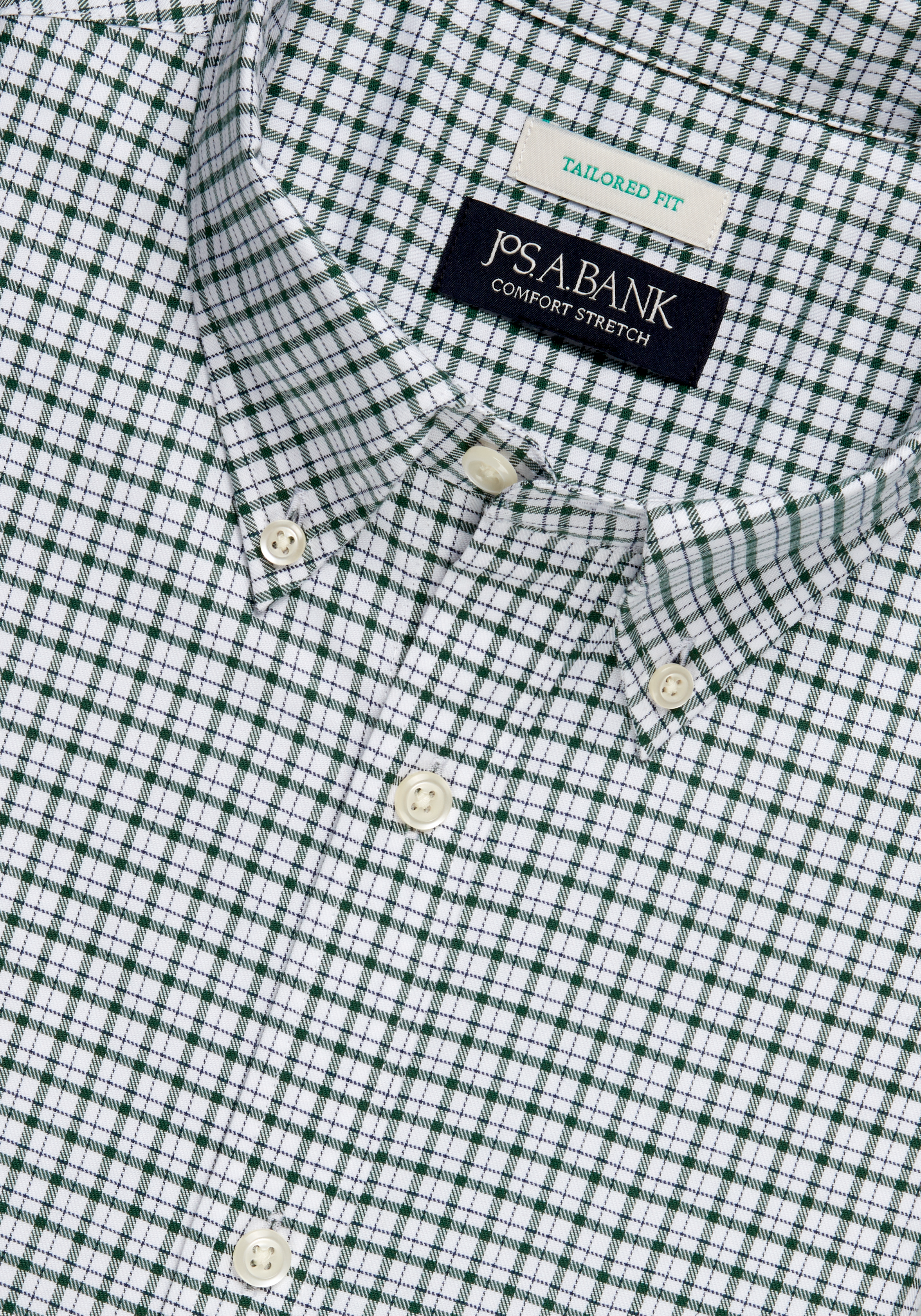 Jos. A. Bank Tailored Fit Windowpane Short Sleeve Sportshirt CLEARANCE